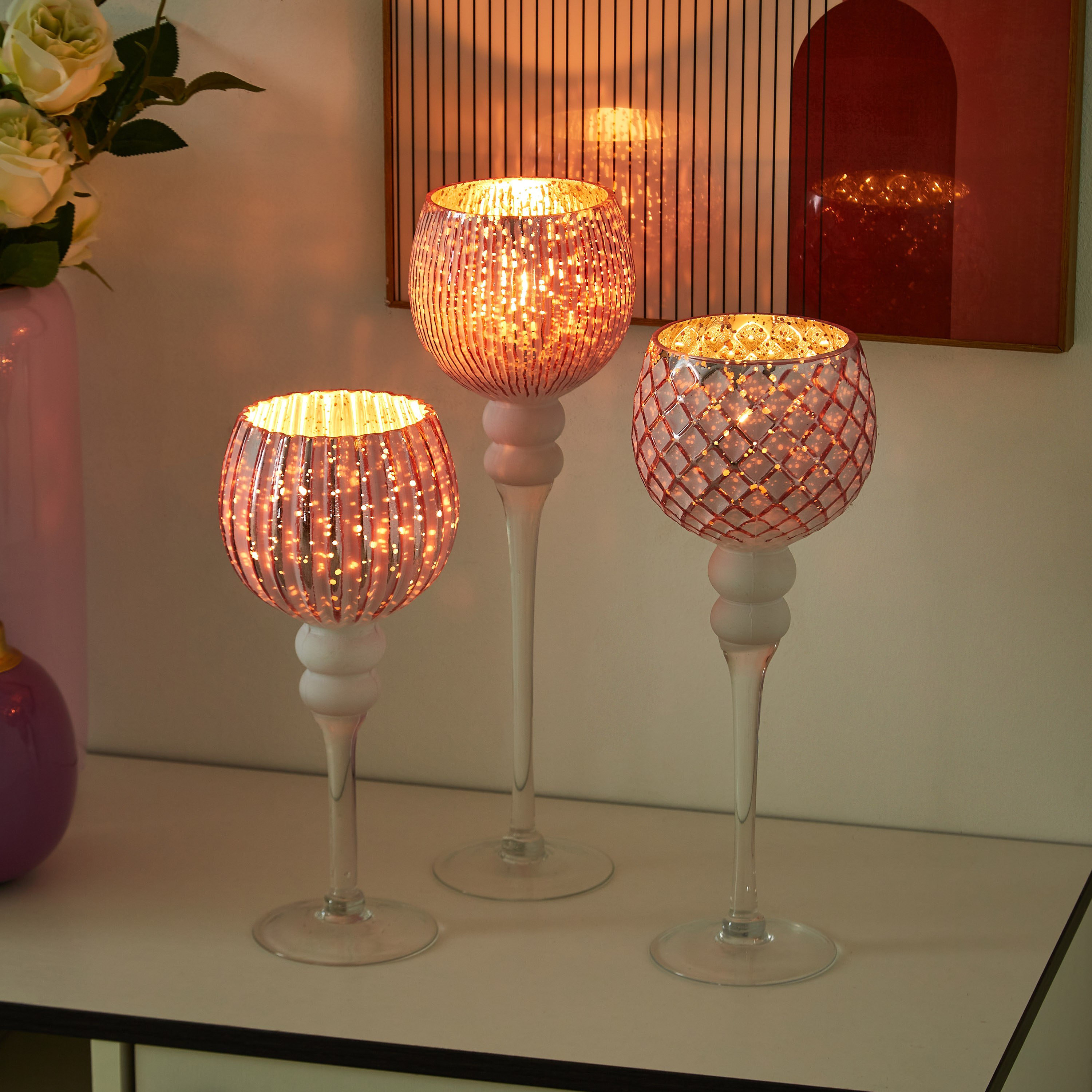 حامل شموع زجاجي من جورجيا - طقم من 3 قطع-hbxlivingroom-decorandaccessories-candleholders-image-2