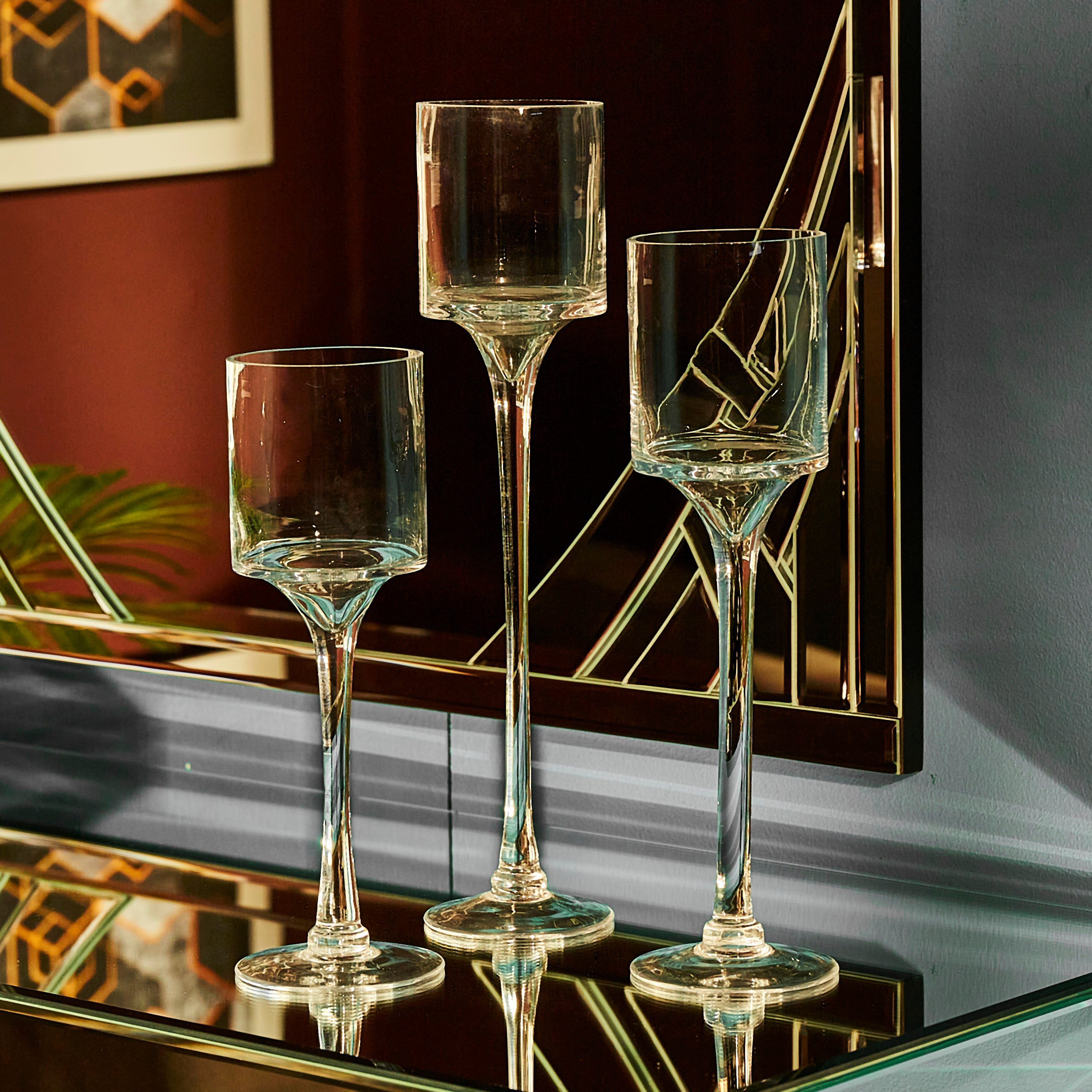 طقم حامل شموع زجاجي شفاف 3 قطع من جورجيا-hbxlivingroom-decorandaccessories-candleholders-image-3