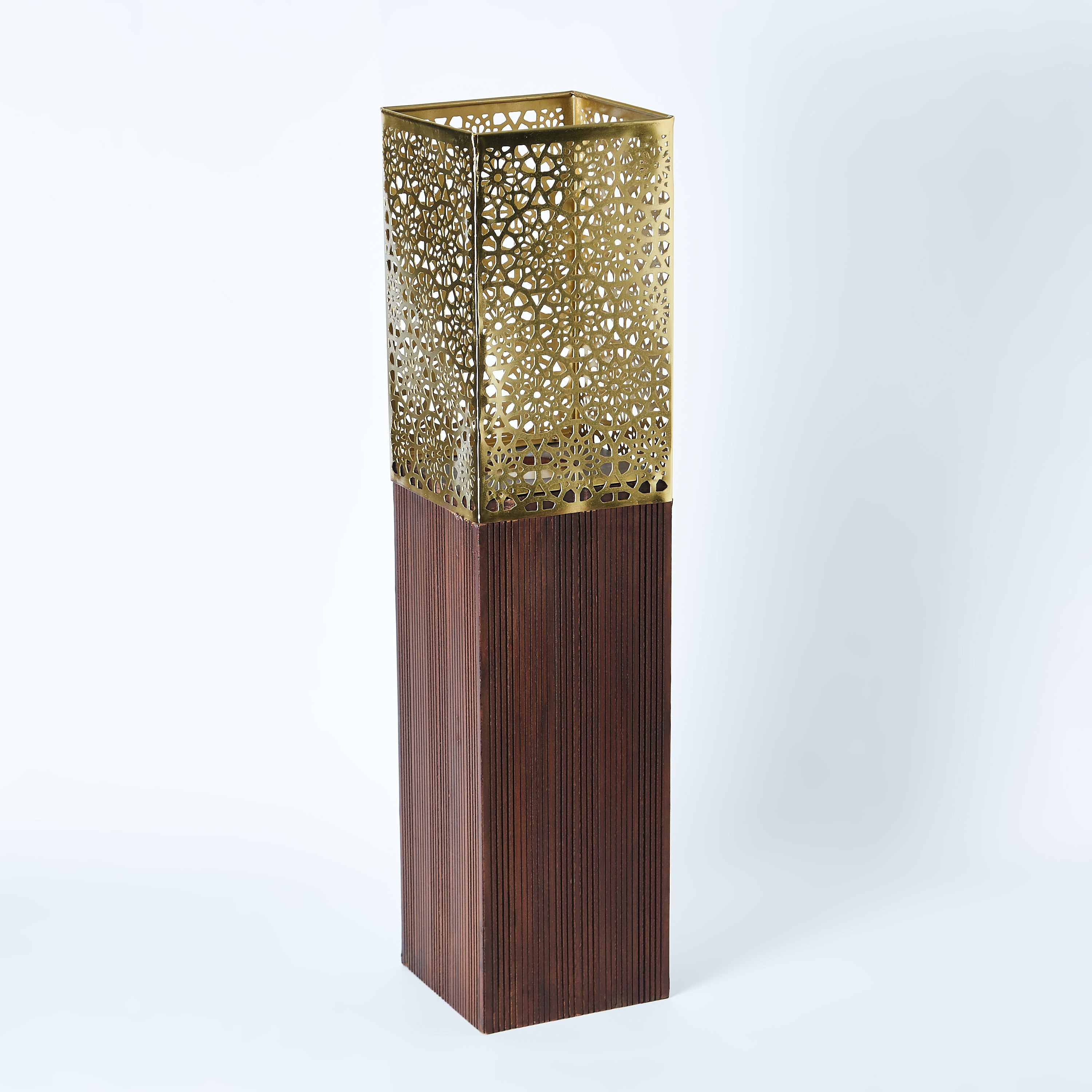 حامل شموع للأرضيات من الخشب والمعدن كالين من مشربية أفرين - 85 سم-hbxlivingroom-decorandaccessories-candleholders-image-5