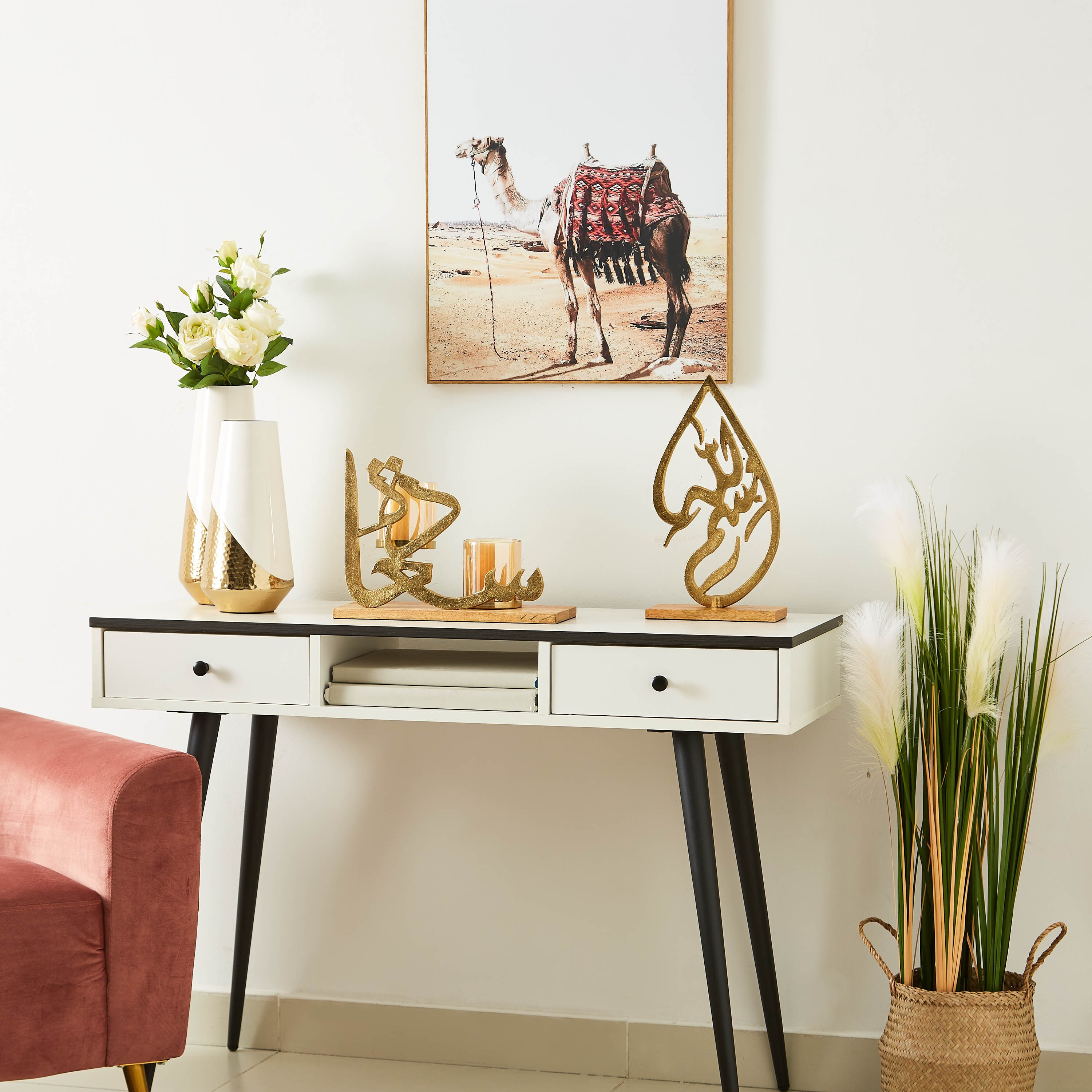 Afreen Calligraphy Metal Candleholder - 24x11x31 cm-hbxlivingroom-decorandaccessories-candleholders-image-5