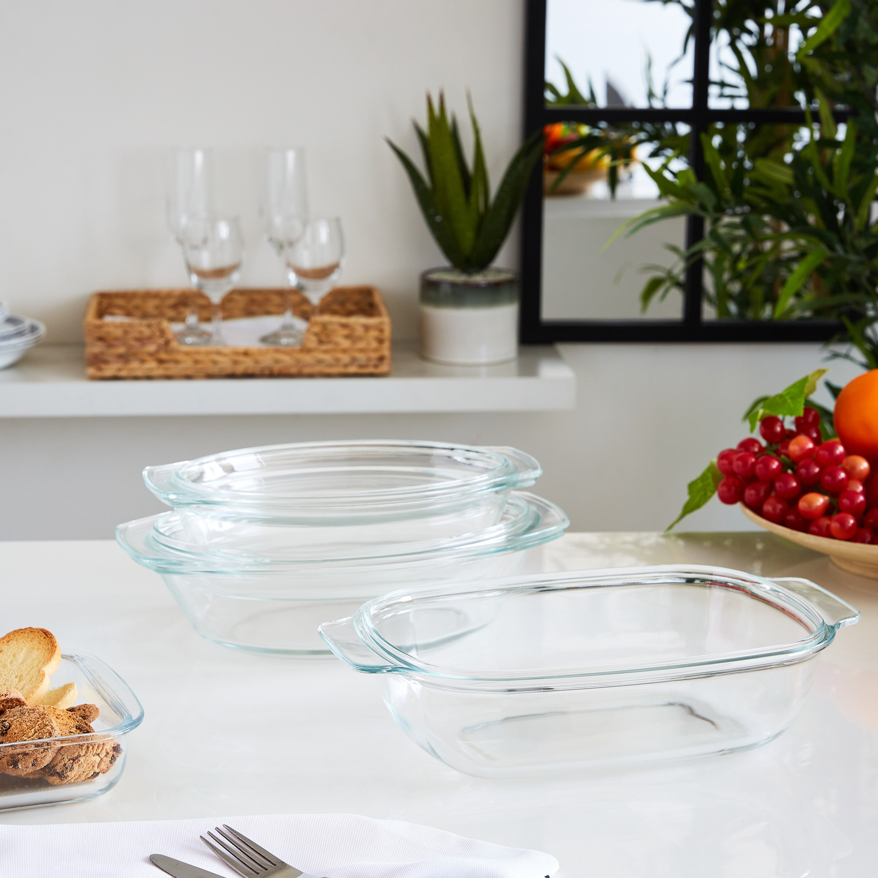كسرولة بيضاوية بغطاء من جراسيا- 2.5 لتر-hbxkitchen-bakeware-image-4