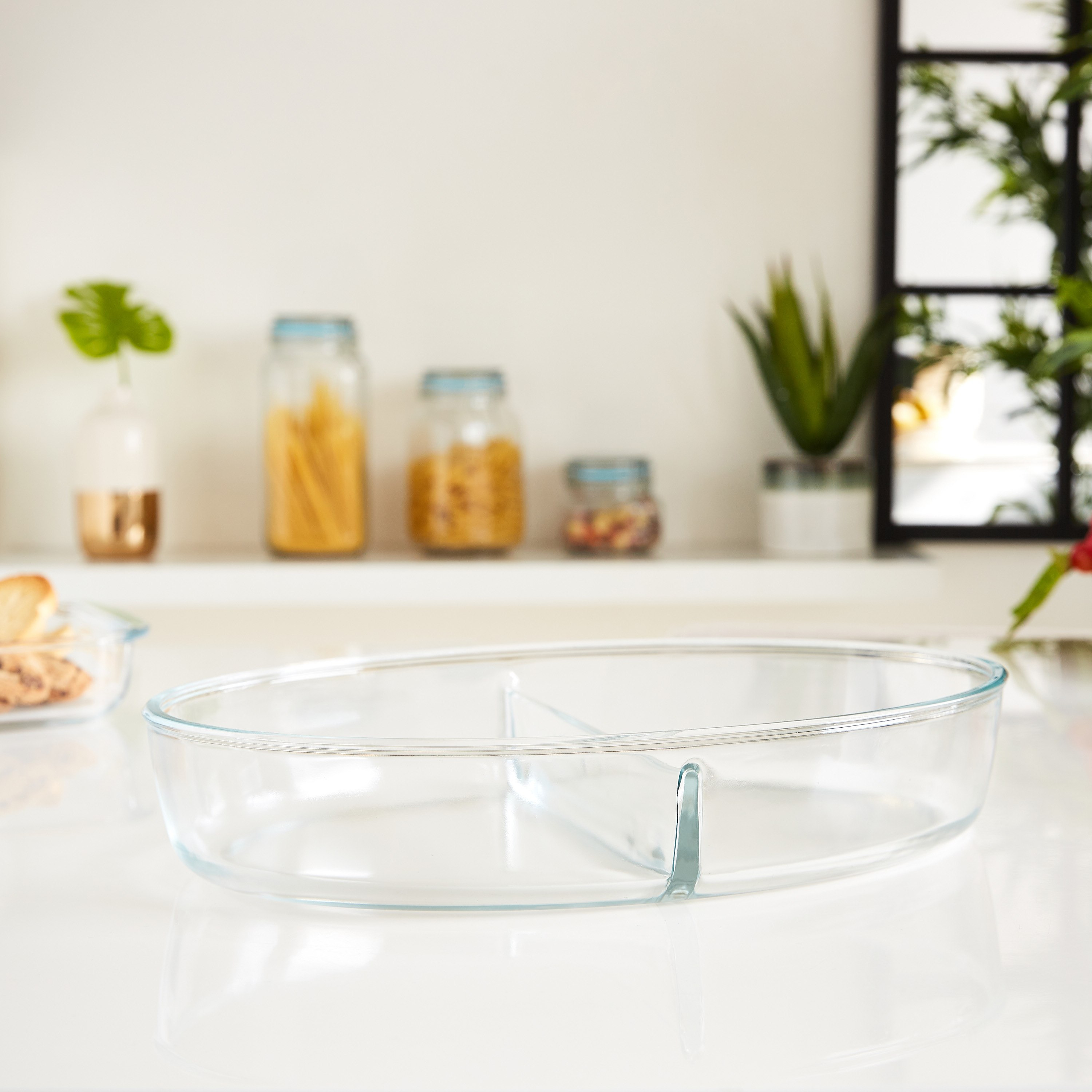 صحن خبز زجاجي بيضاوي من جراسيا 2 لتر-hbxkitchen-bakeware-image-1