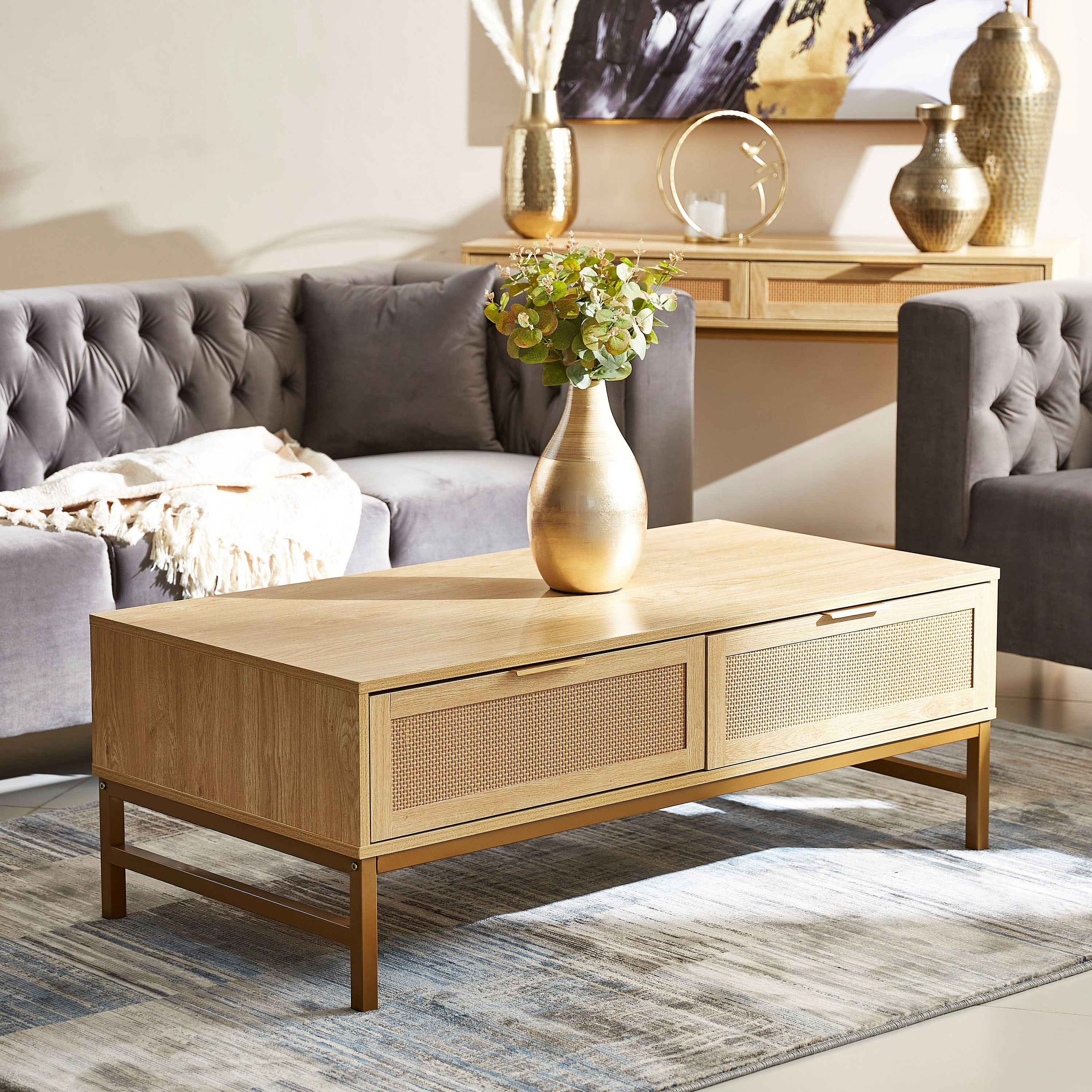 Coffee table set with shop console table