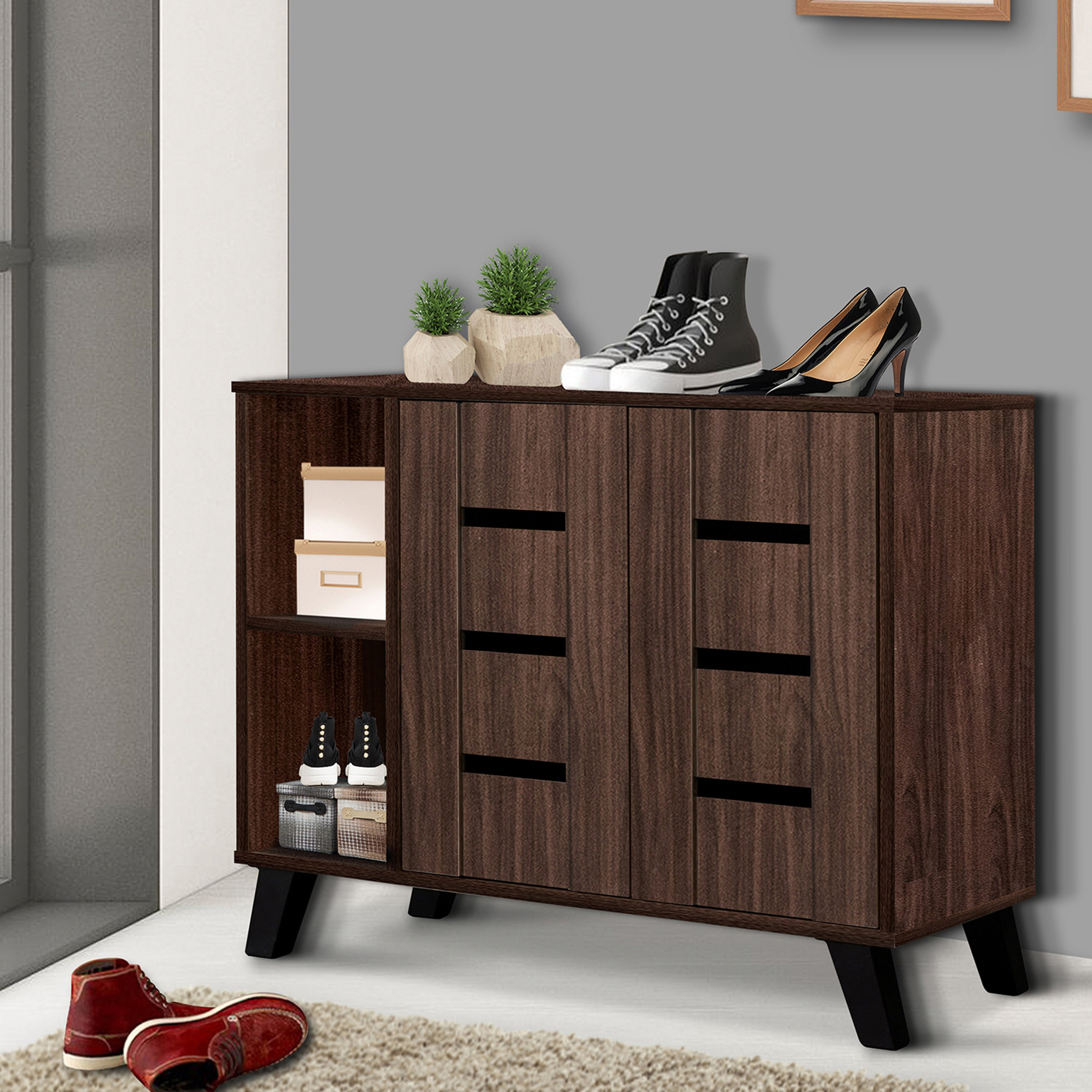 خزانة أحذية ببابين لـ10 زوجا من هايما-hbxbedroom-shoecabinetsandracks-image-1