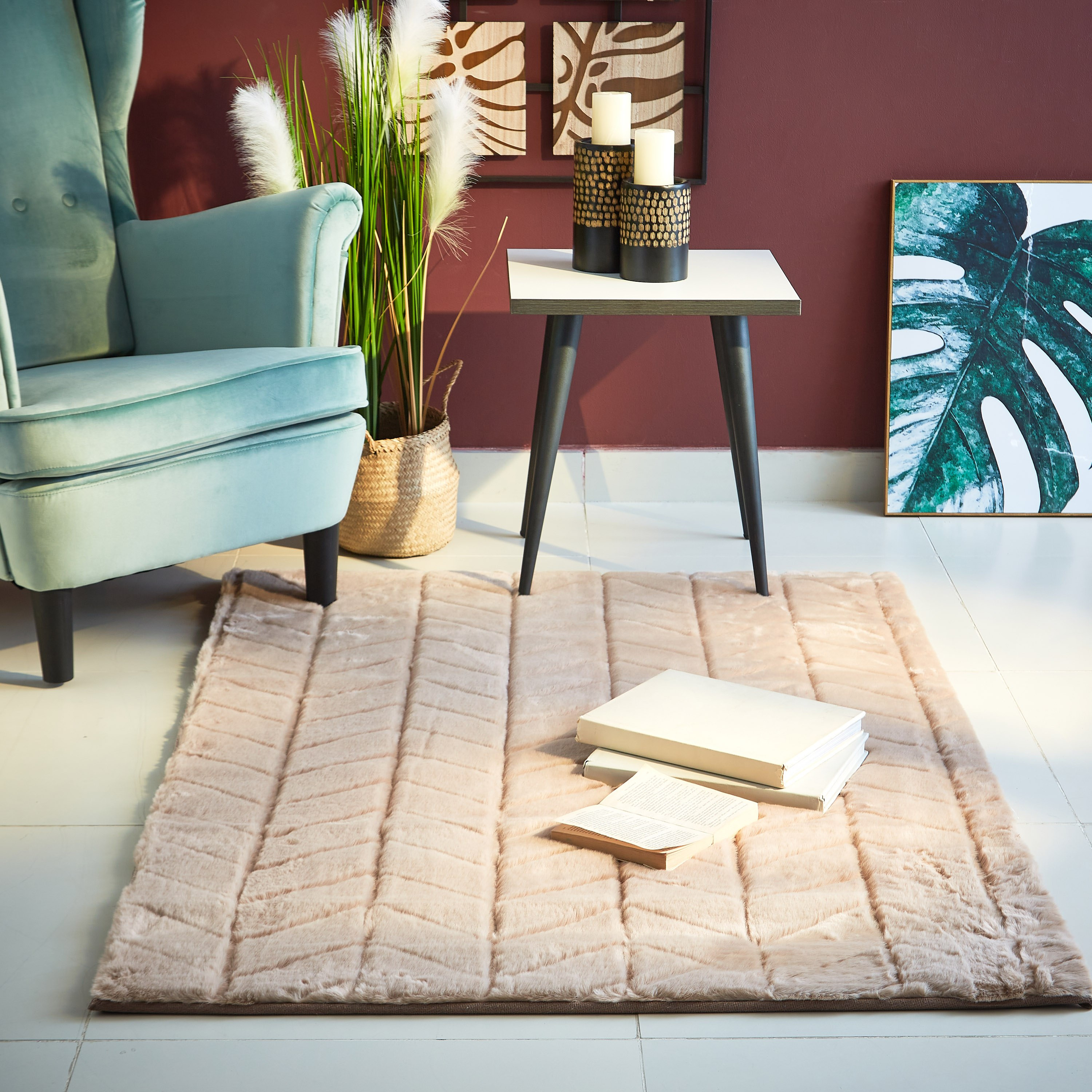 سجادة فرو أرنب منقوشة من تاهسي - 110x160 سم-hbxdecorandfurnishings-floorcoverings-rugs-image-4