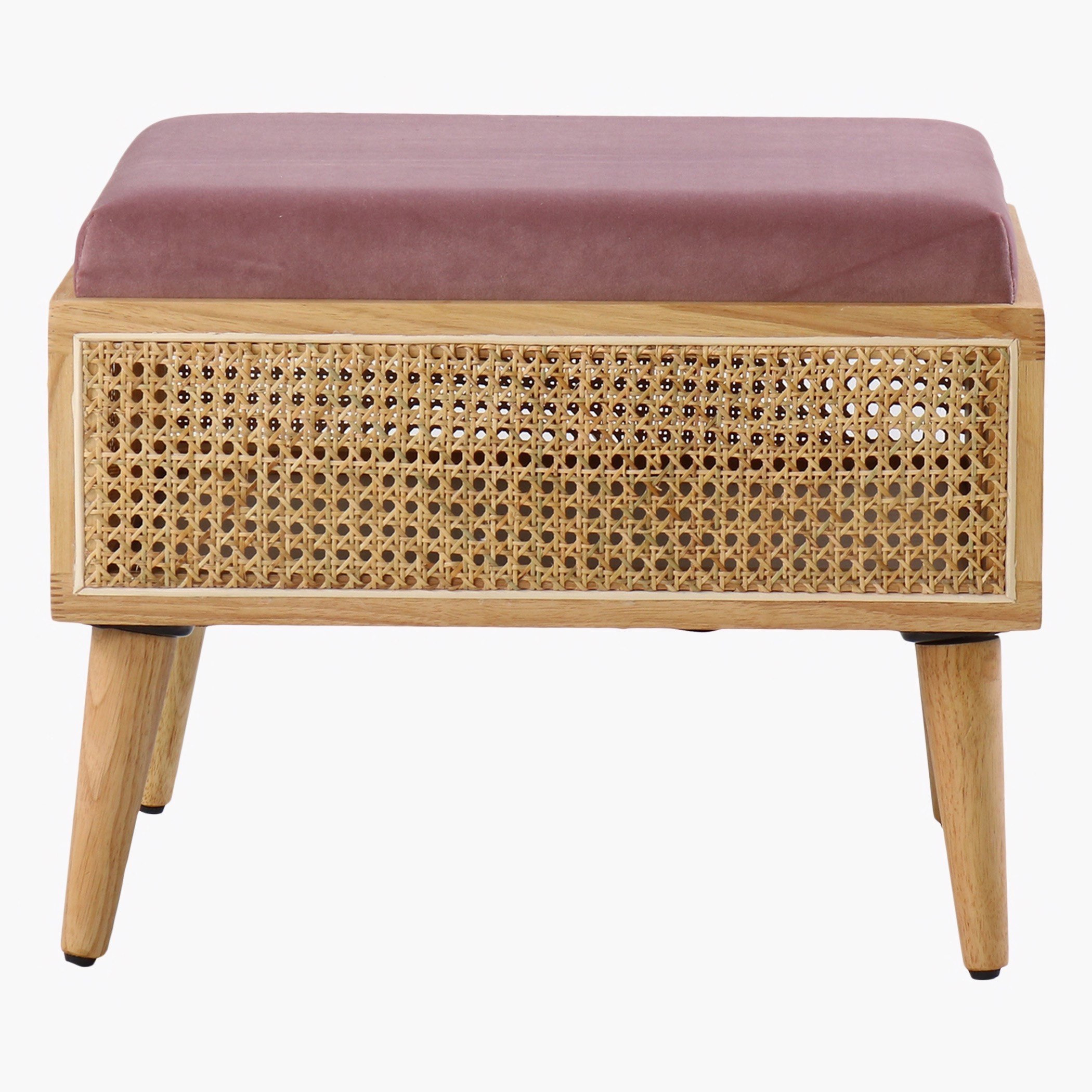 مقعد مخملي مع وحدة تخزين راتان من بالي-hbxlivingroom-sofasandarmchairs-ottomansandfootstools-image-2