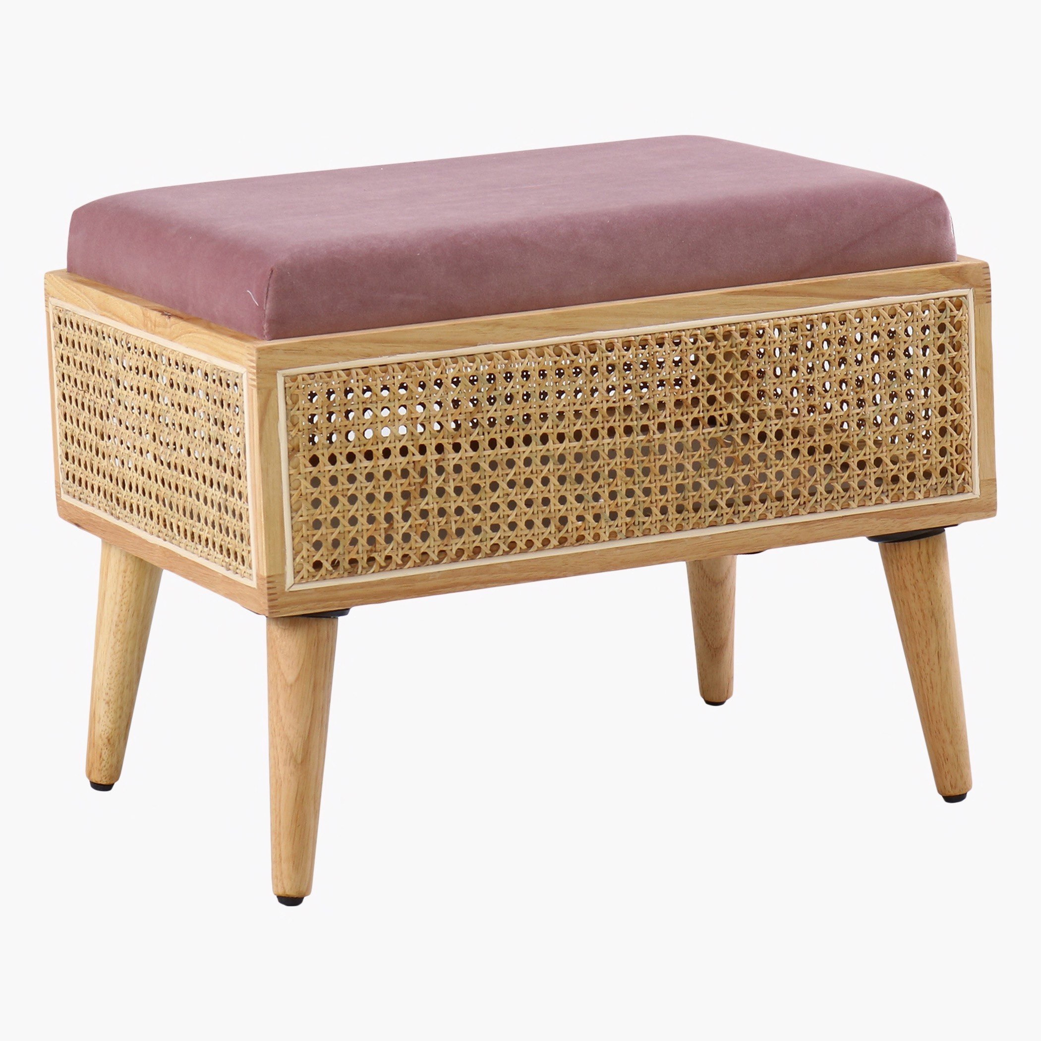 مقعد مخملي مع وحدة تخزين راتان من بالي-hbxlivingroom-sofasandarmchairs-ottomansandfootstools-image-3