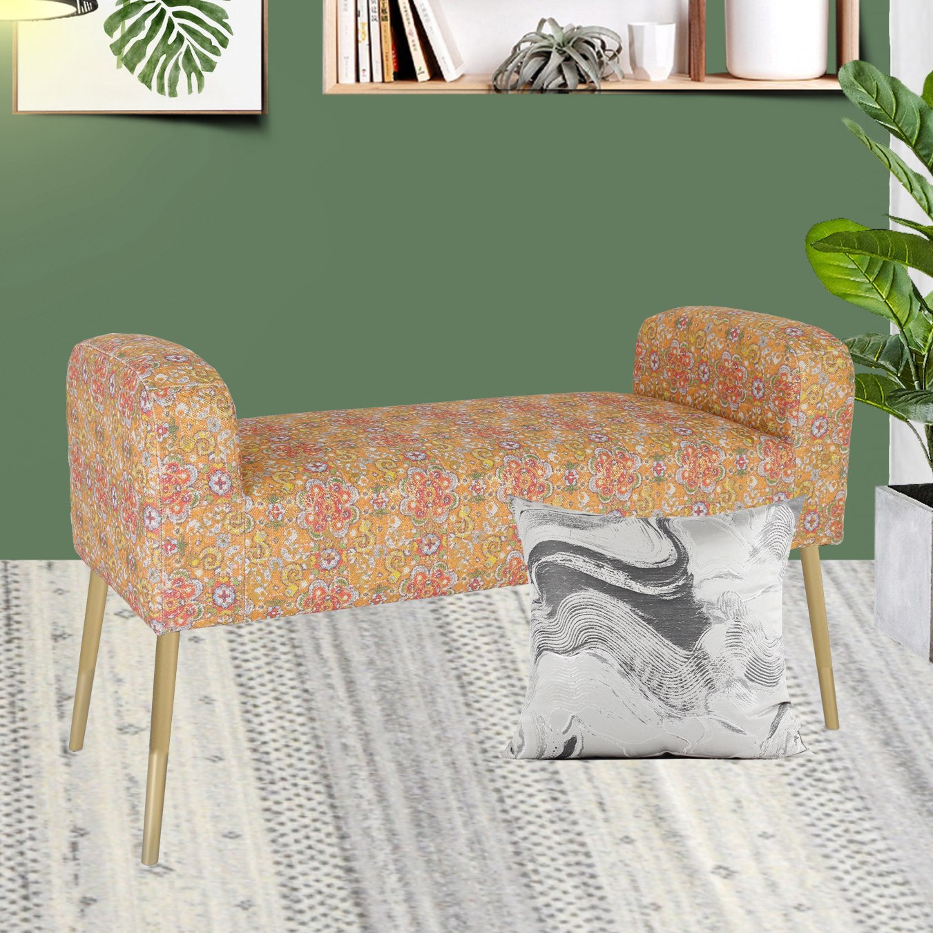 مقعد بنش بطبعات من كارولاينا-hbxfurniture-sofasandarmchairs-benches-image-1