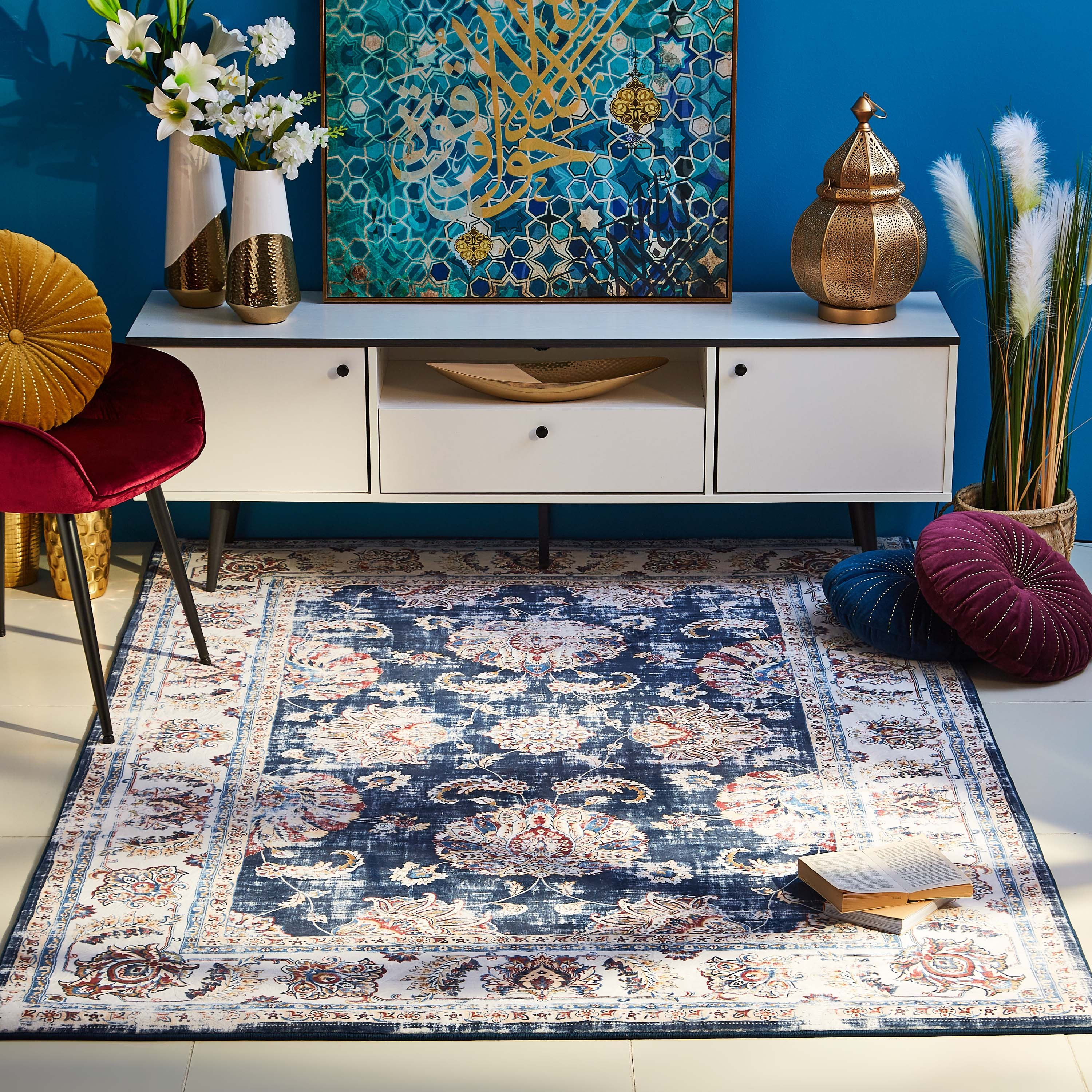 Miraj Printed Fleece Rug - 160x230 cm-hbxdecorandfurnishings-floorcoverings-rugs-image-1