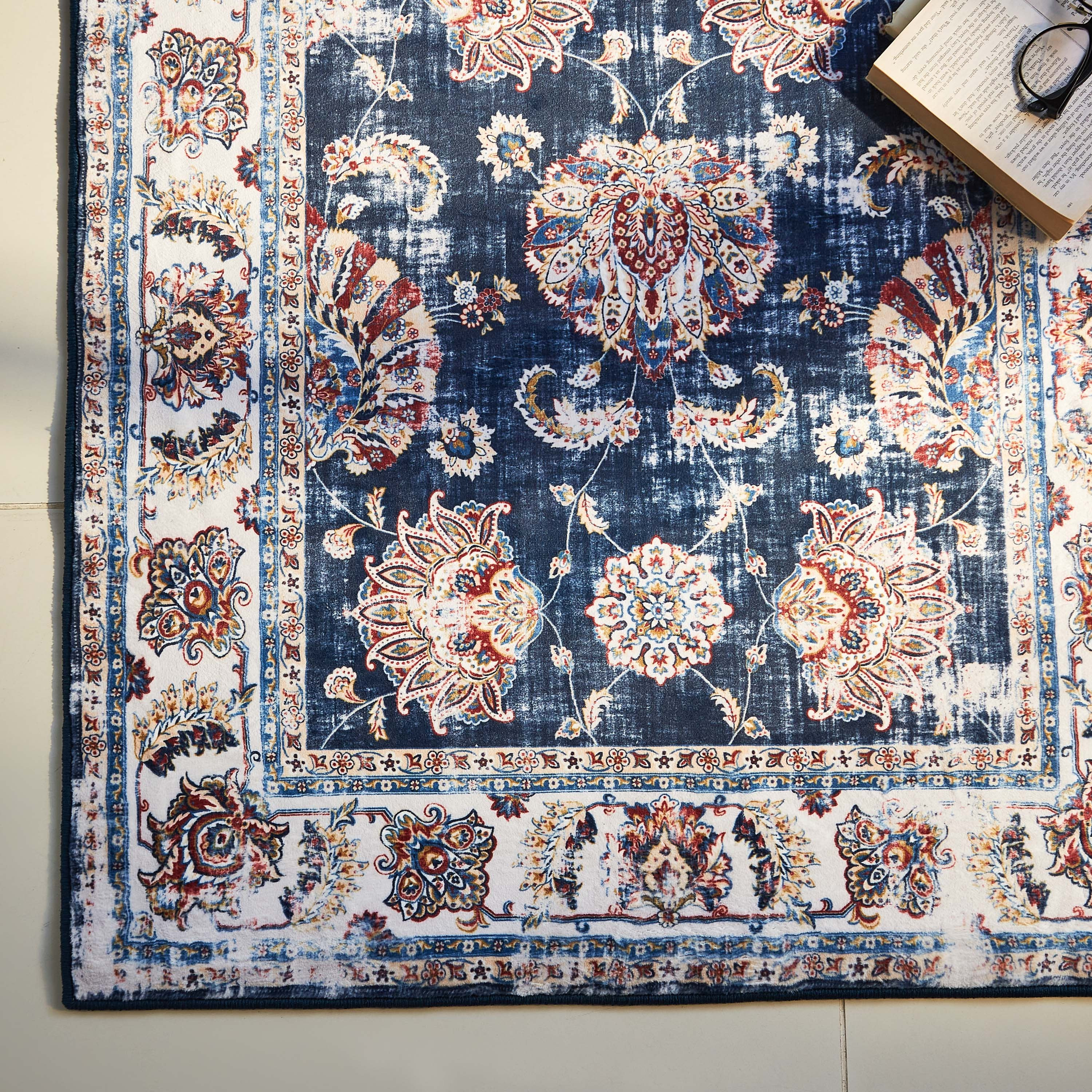 سجادة صوف ممزقة بطبعات من ميراج - 80x230 سم-hbxdecorandfurnishings-floorcoverings-rugs-image-2