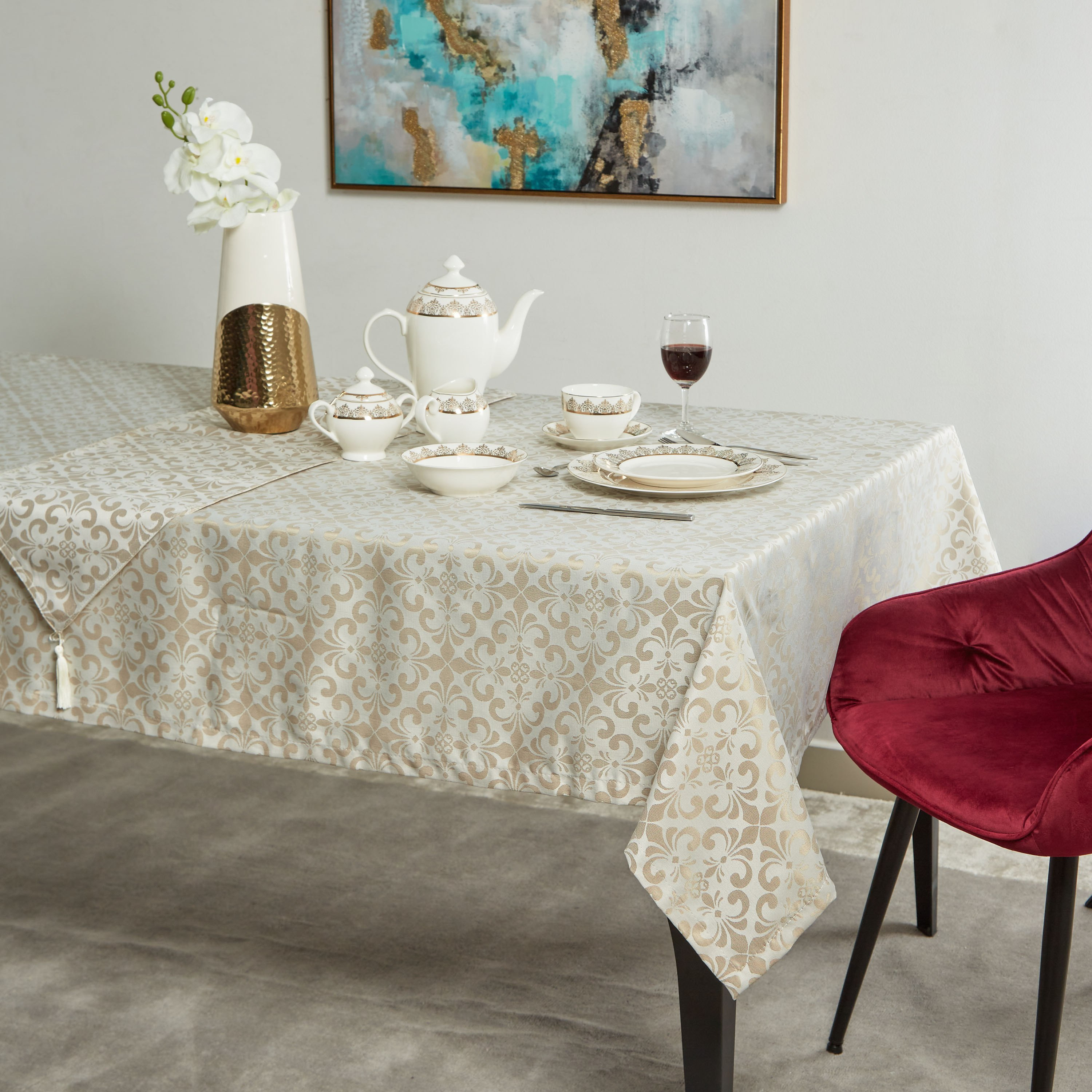 مفرش طاولة جاكار من هاربر - 130 × 170 سم-hbxdecorandfurnishings-homefurnishings-tablelinens-image-3