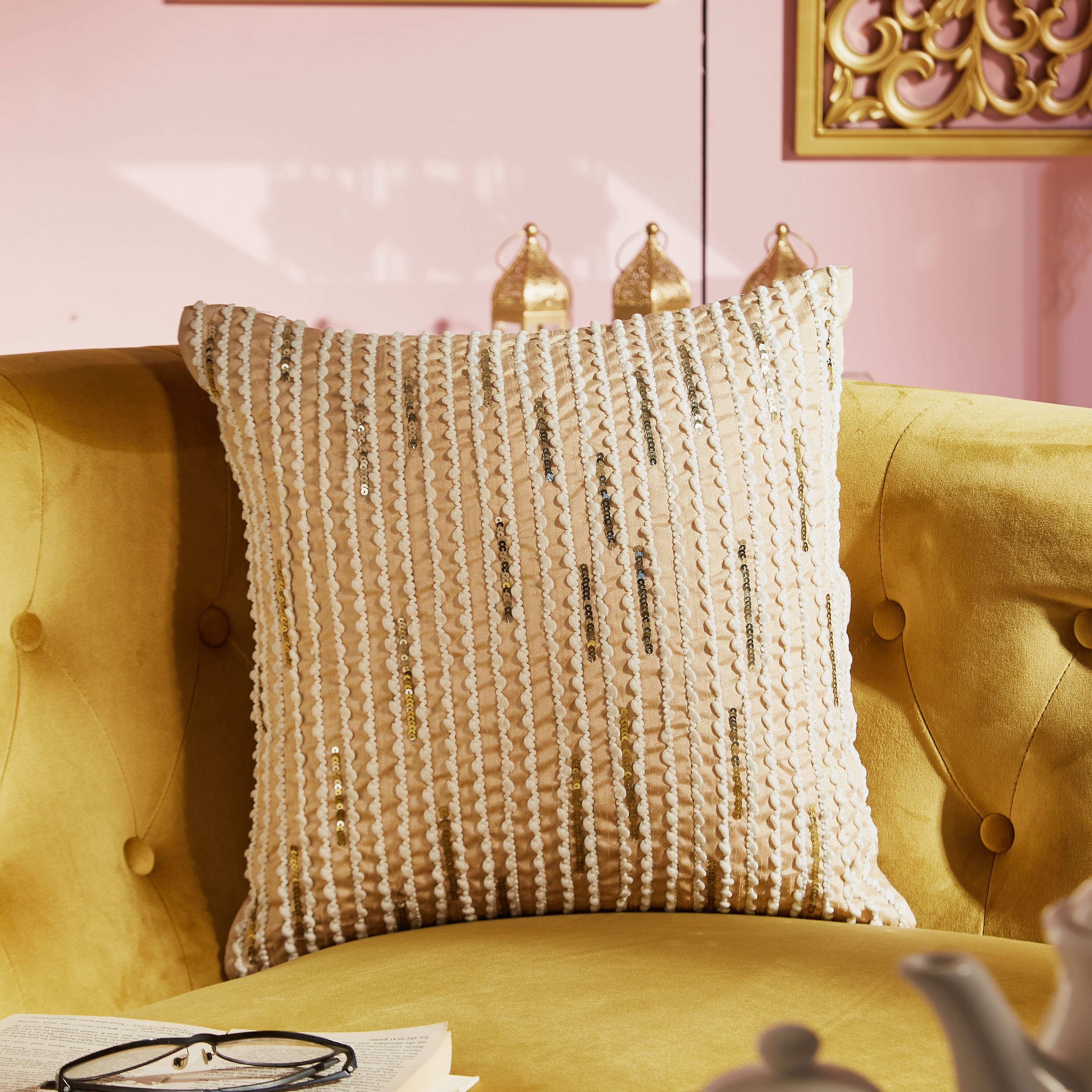 Petra Gavin Dupioni Embroidered Cushion Cover - 40x40 cm-hbxhomeware-cushionsandcovers-cushioncovers-image-1