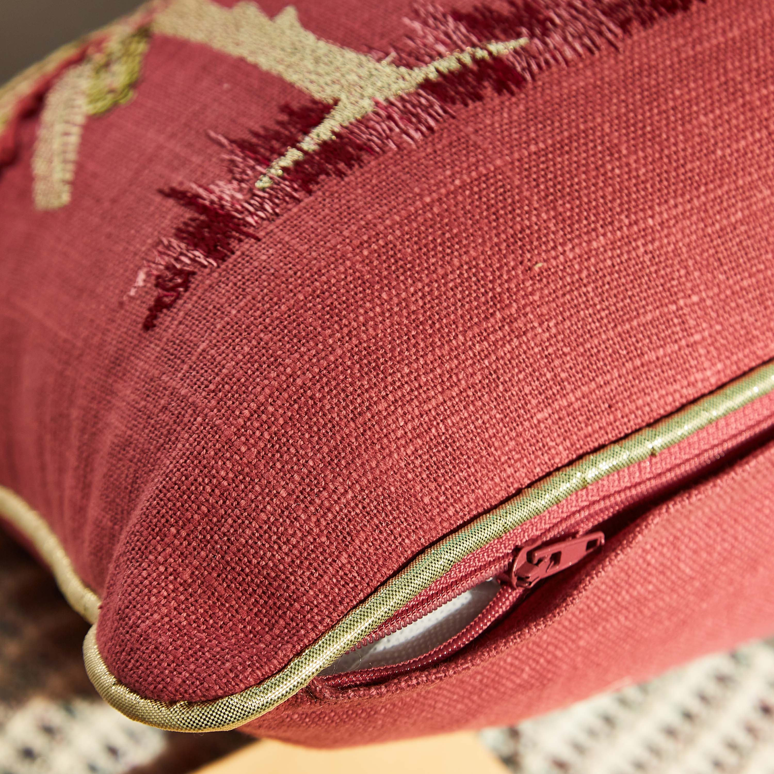 Majestic Lina Velvet Embroidered Filled Cushion - 30x50 cm-hbxlivingroom-furnishings-cushionsandcovers-filledcushions-image-3