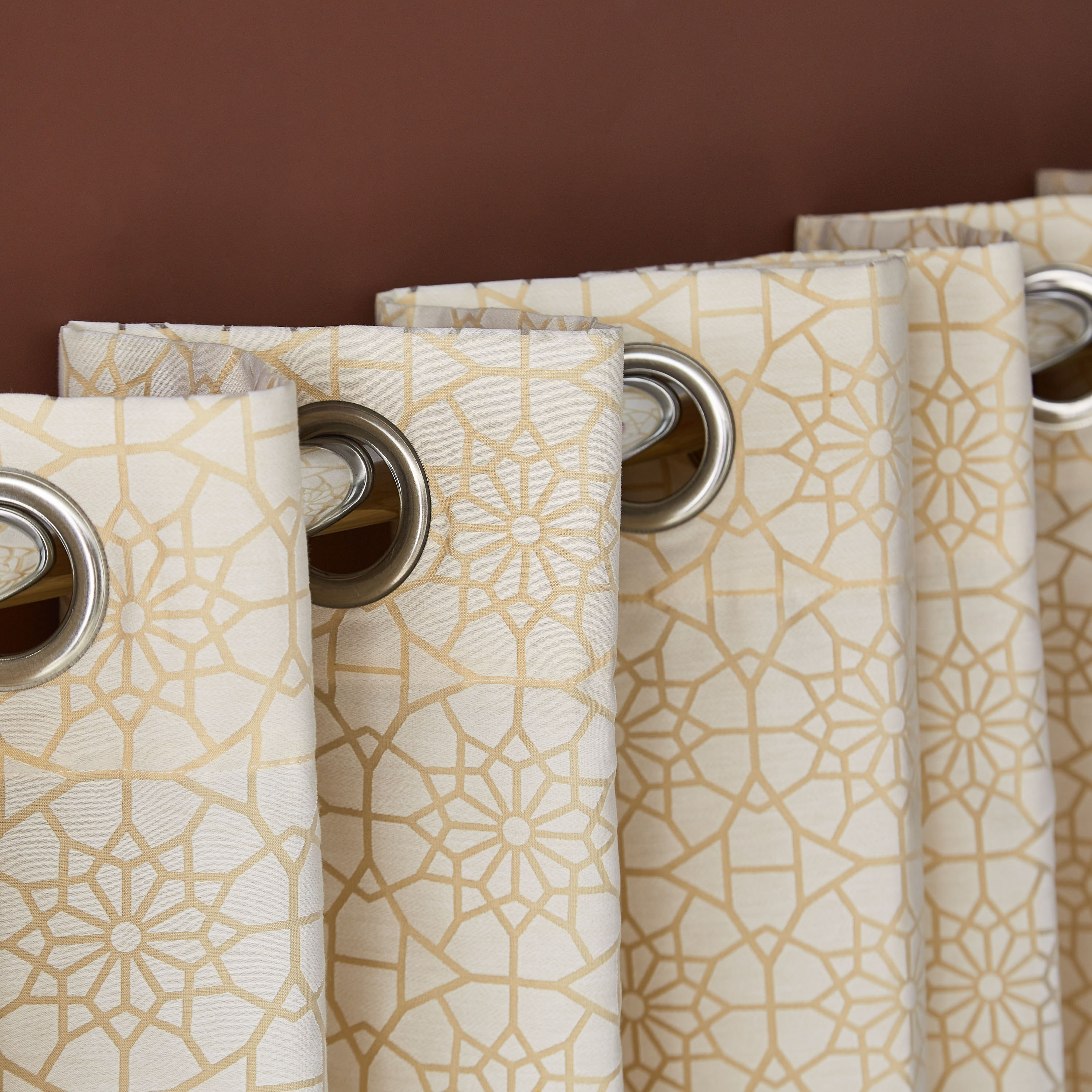 Mashrabiya Liman 2-Piece Double Layer Curtain Set - 140x240 cm-hbxhomeware-hbxdecorandfurnishings-image-2
