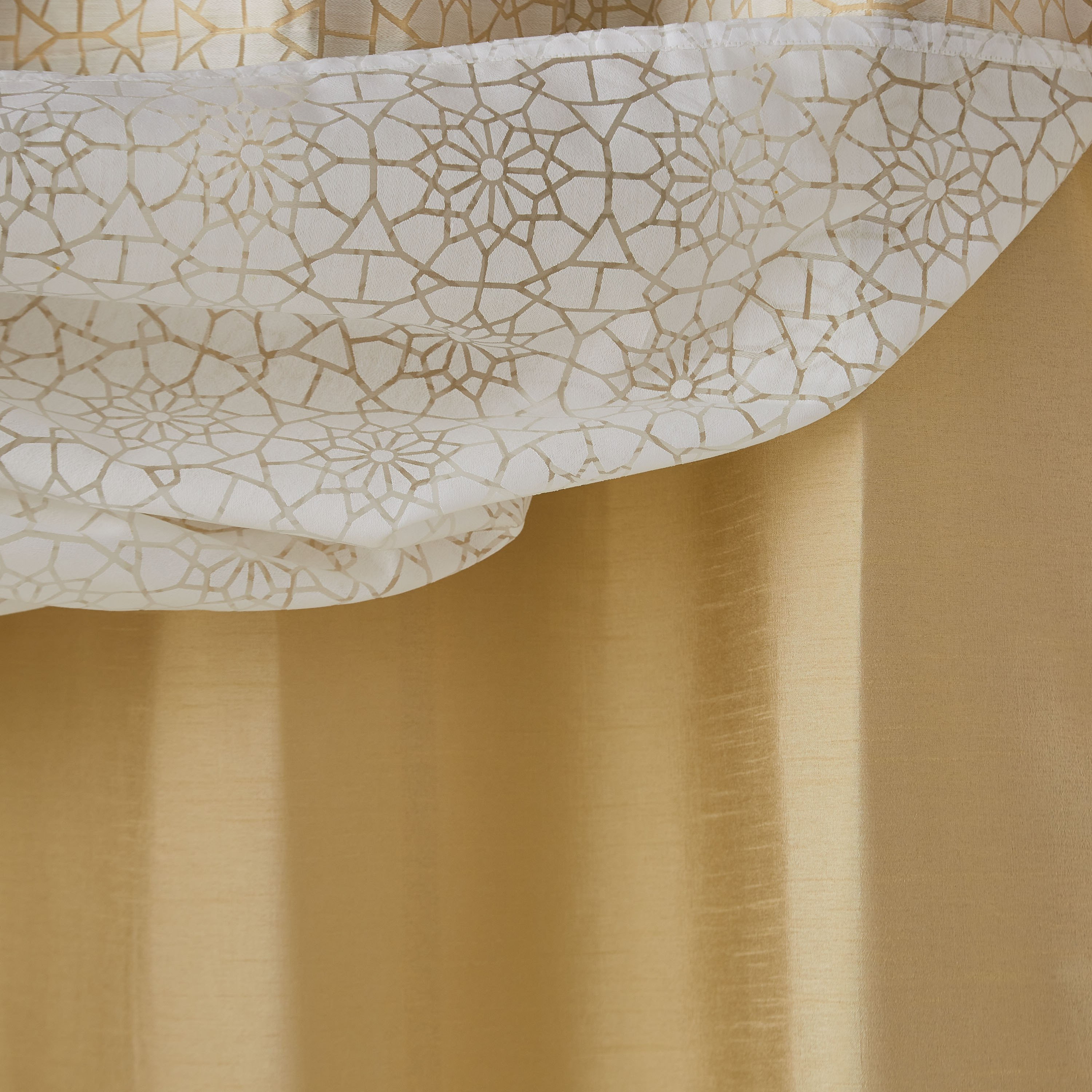 Mashrabiya Liman 2-Piece Double Layer Curtain Set - 140x240 cm-hbxhomeware-hbxdecorandfurnishings-image-4