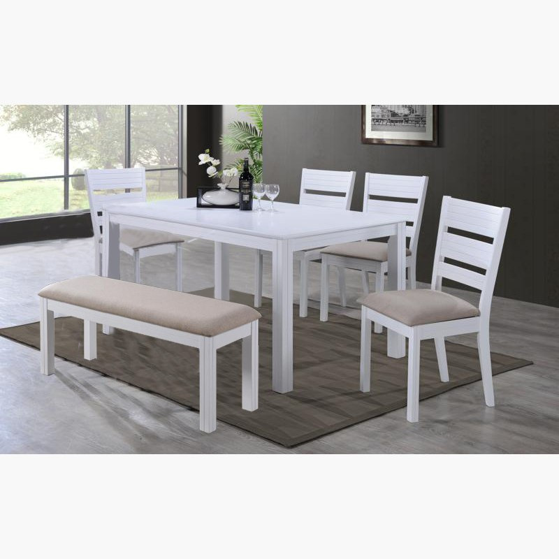 طقم سفرة بـ6 مقاعد ومقعد بنش من مونتويا-hbxfurniture-diningtablesandsets-diningsets-sixseater-image-1