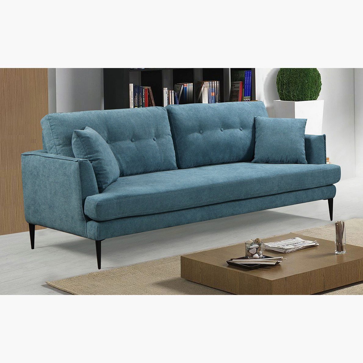 كنبة مخمليّة 3 مقاعد مع وسادتين من توباز-hbxlivingroom-sofasandarmchairs-sofas-image-1
