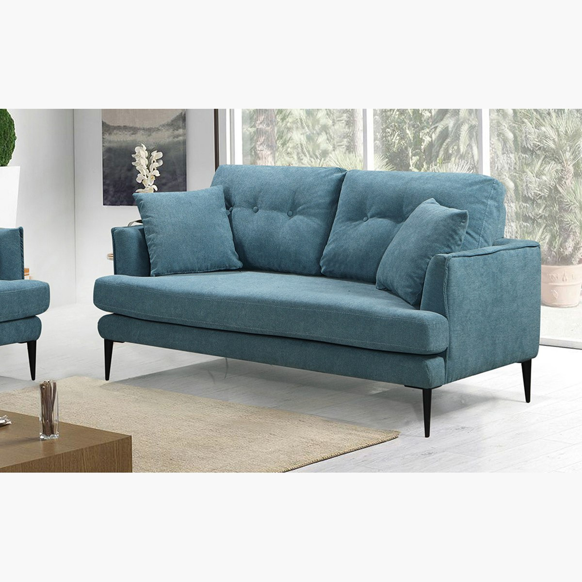 كنبة مخمليّة مقعدين مع وسادتين من توباز-hbxlivingroom-sofasandarmchairs-sofas-image-1