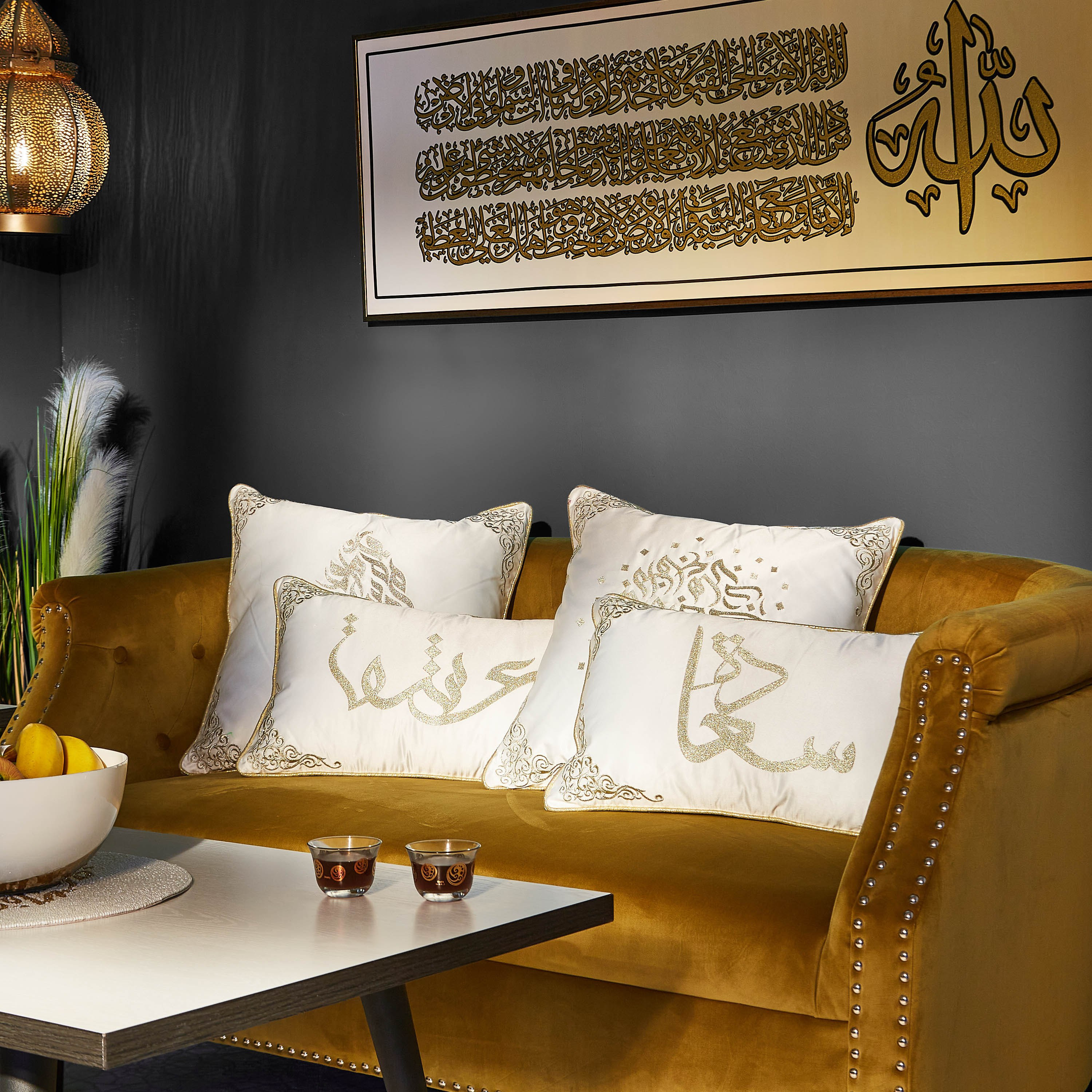 وسادة محشوة مطرزة هابينيس - 30x50 سم-hbxlivingroom-furnishings-cushionsandcovers-filledcushions-image-4