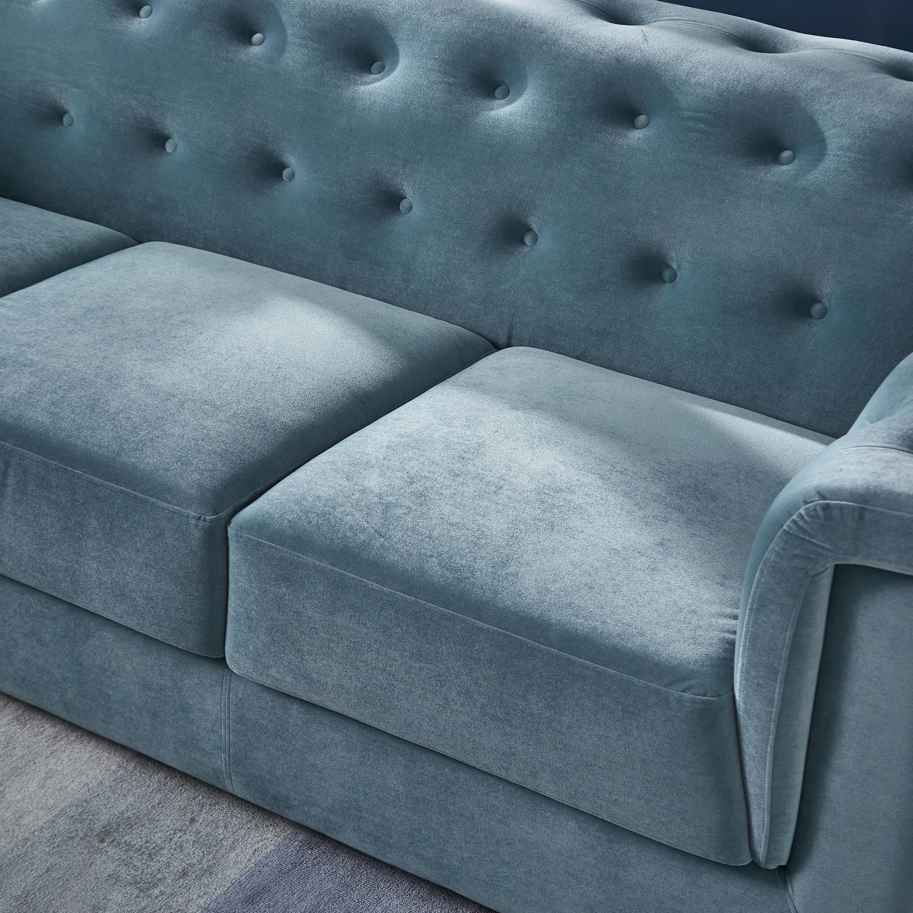 كنبة مخمليّة 3 مقاعد مع 4 وسائد من سندريلا-hbxlivingroom-sofasandarmchairs-sofas-image-4