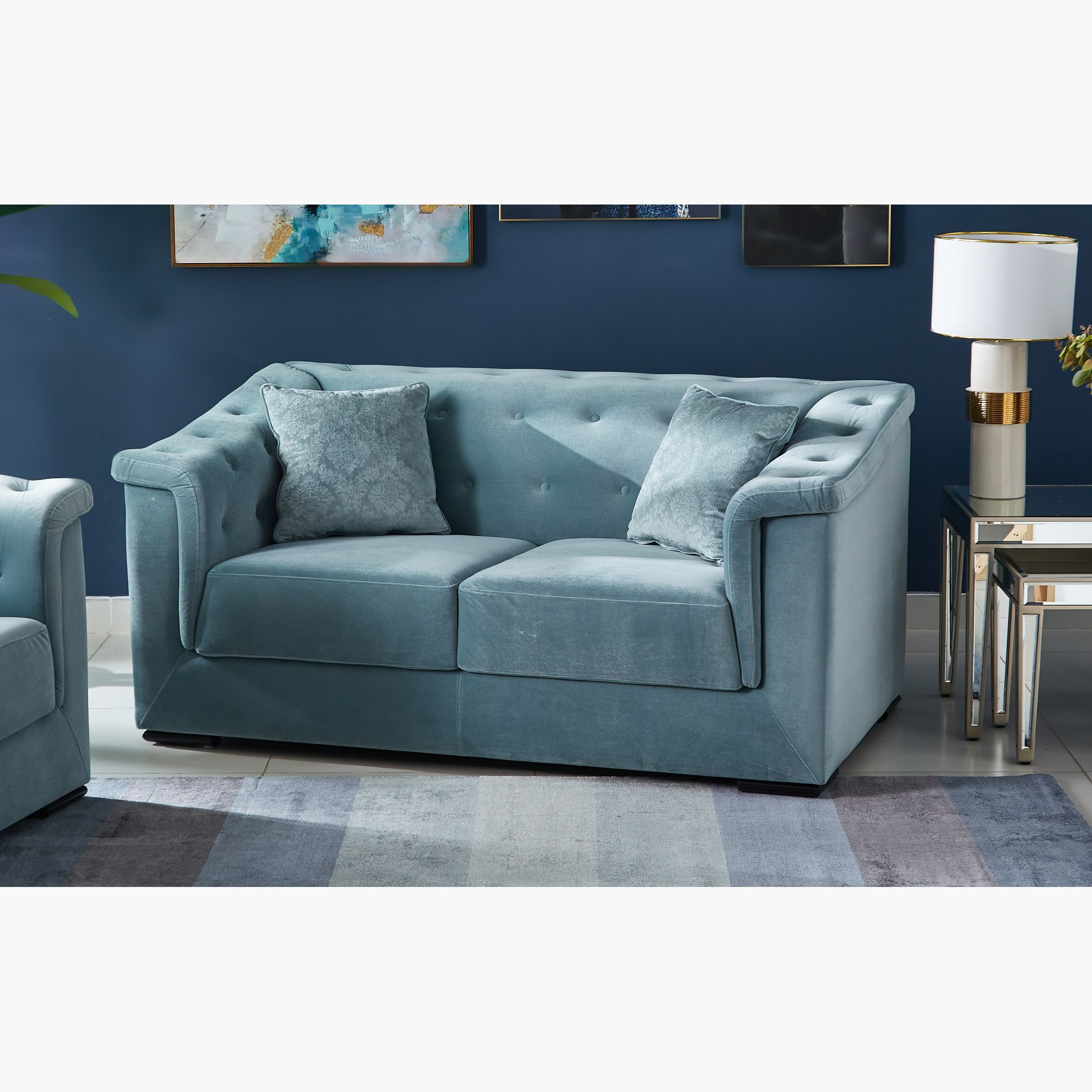 كنبة مخمليّة مقعدين مع وسادتين من سندريلا-hbxlivingroom-sofasandarmchairs-sofas-image-2