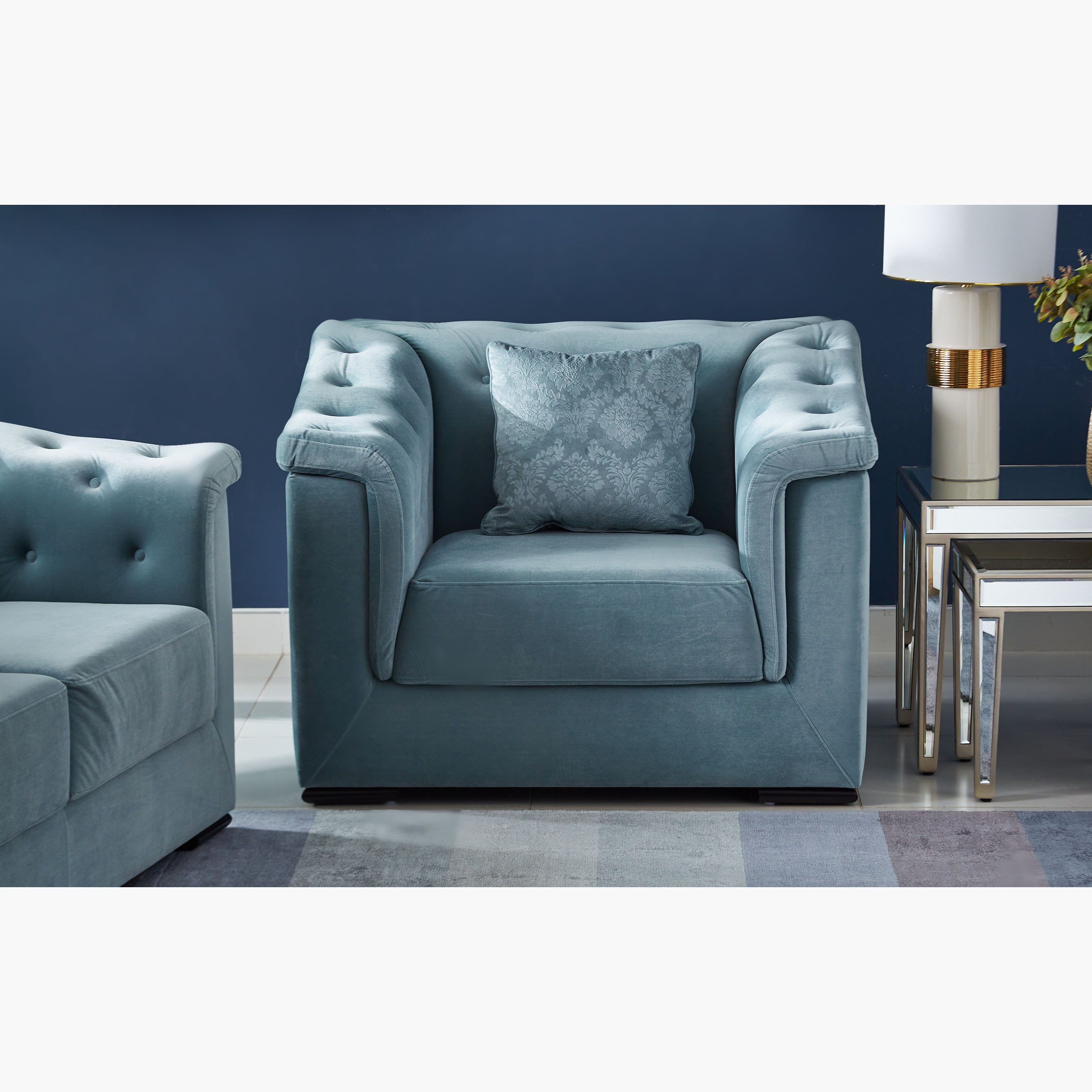 كنبة مخمليّة مقعد واحد مع وسادة من سندريلا-hbxlivingroom-sofasandarmchairs-sofas-image-1