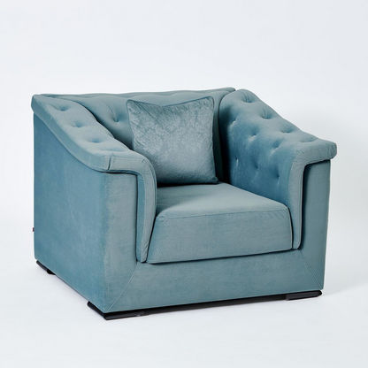 Cinderella 1-Seater Velvet Sofa with Cushion