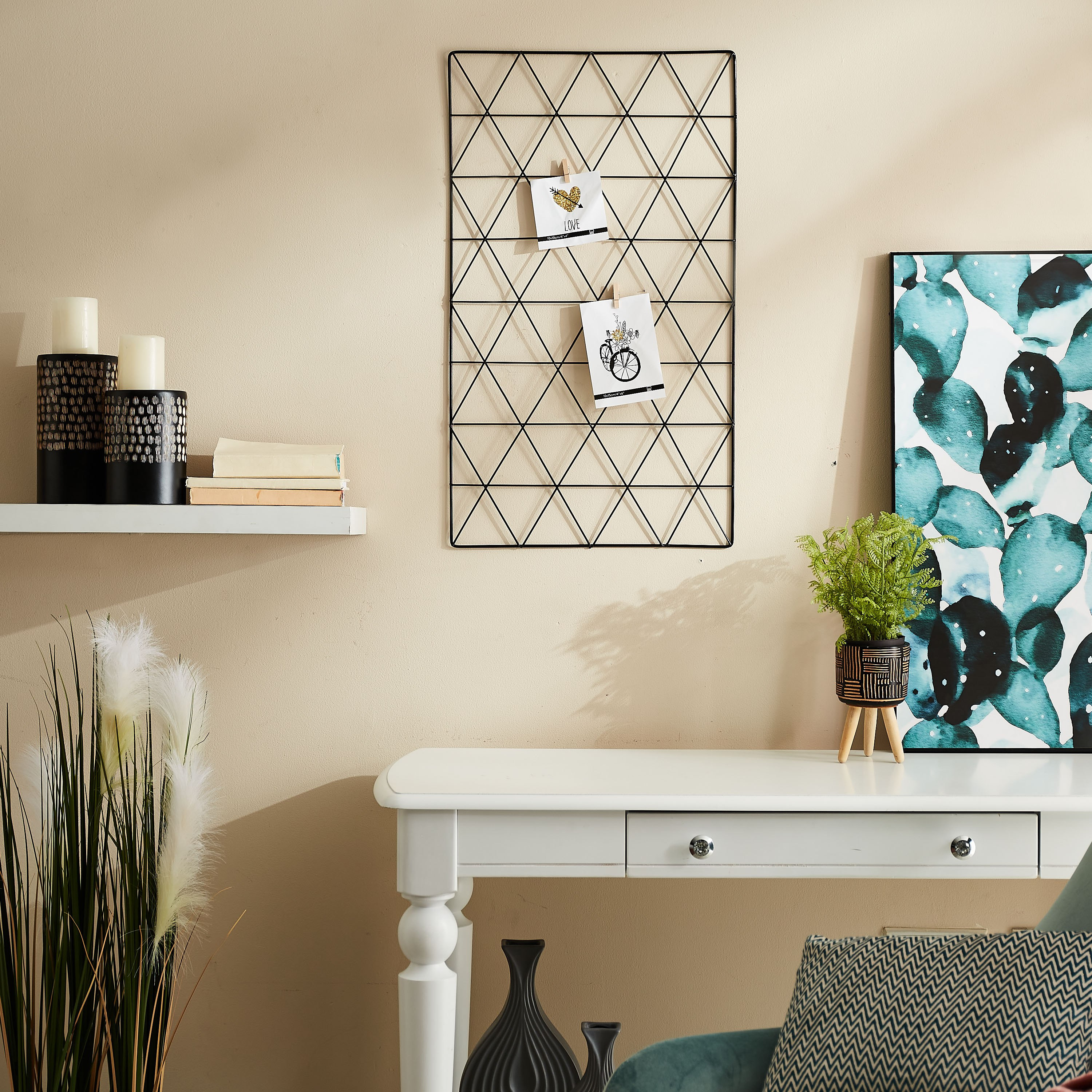 Kiera Metal Photo Frame with Grid - 40x1x70 cm-hbxbedroom-decorandaccessories-photoframes-image-4