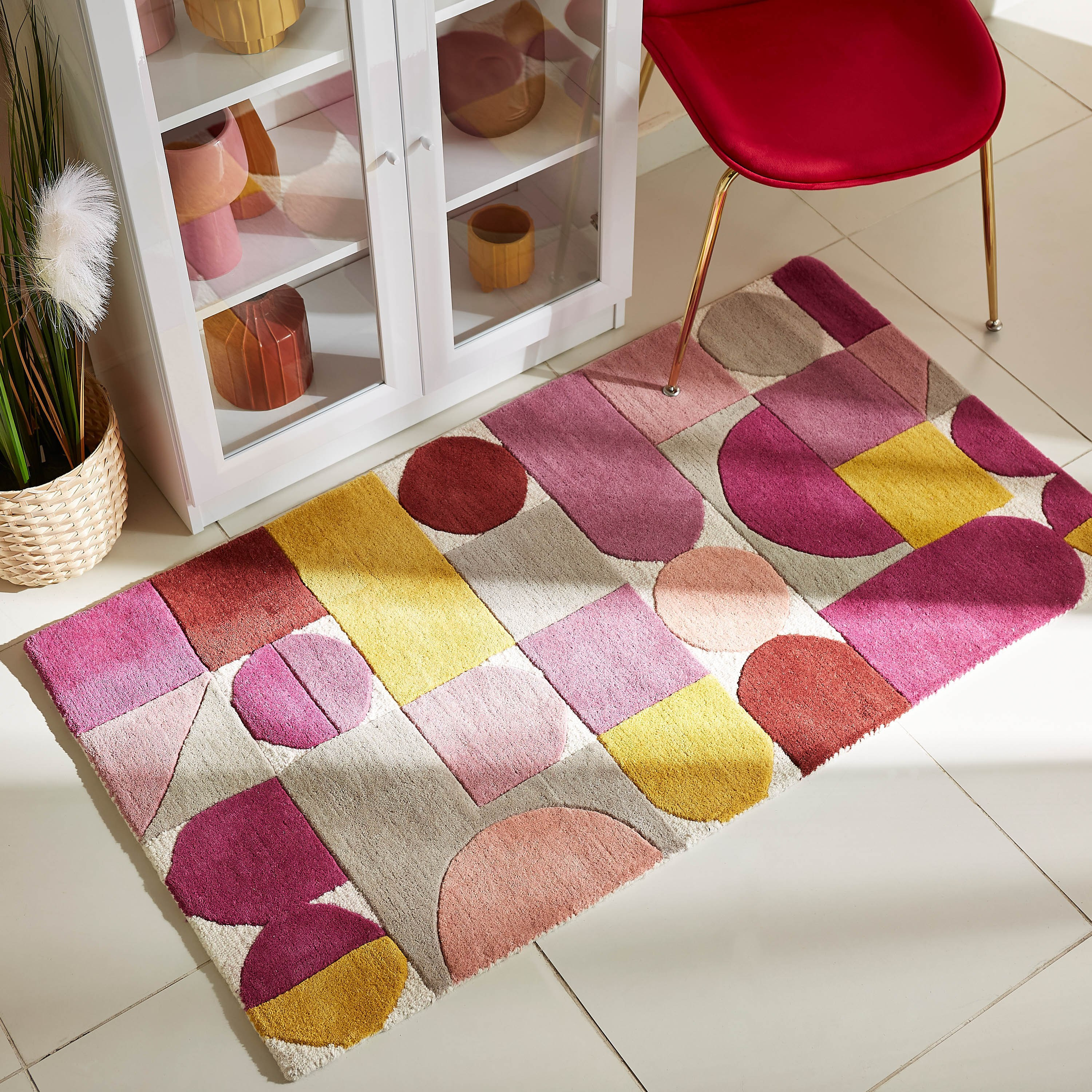 سجادة صوف معنقدة يدويًا من فيفيد - 80x150 سم-hbxdecorandfurnishings-floorcoverings-rugs-image-1