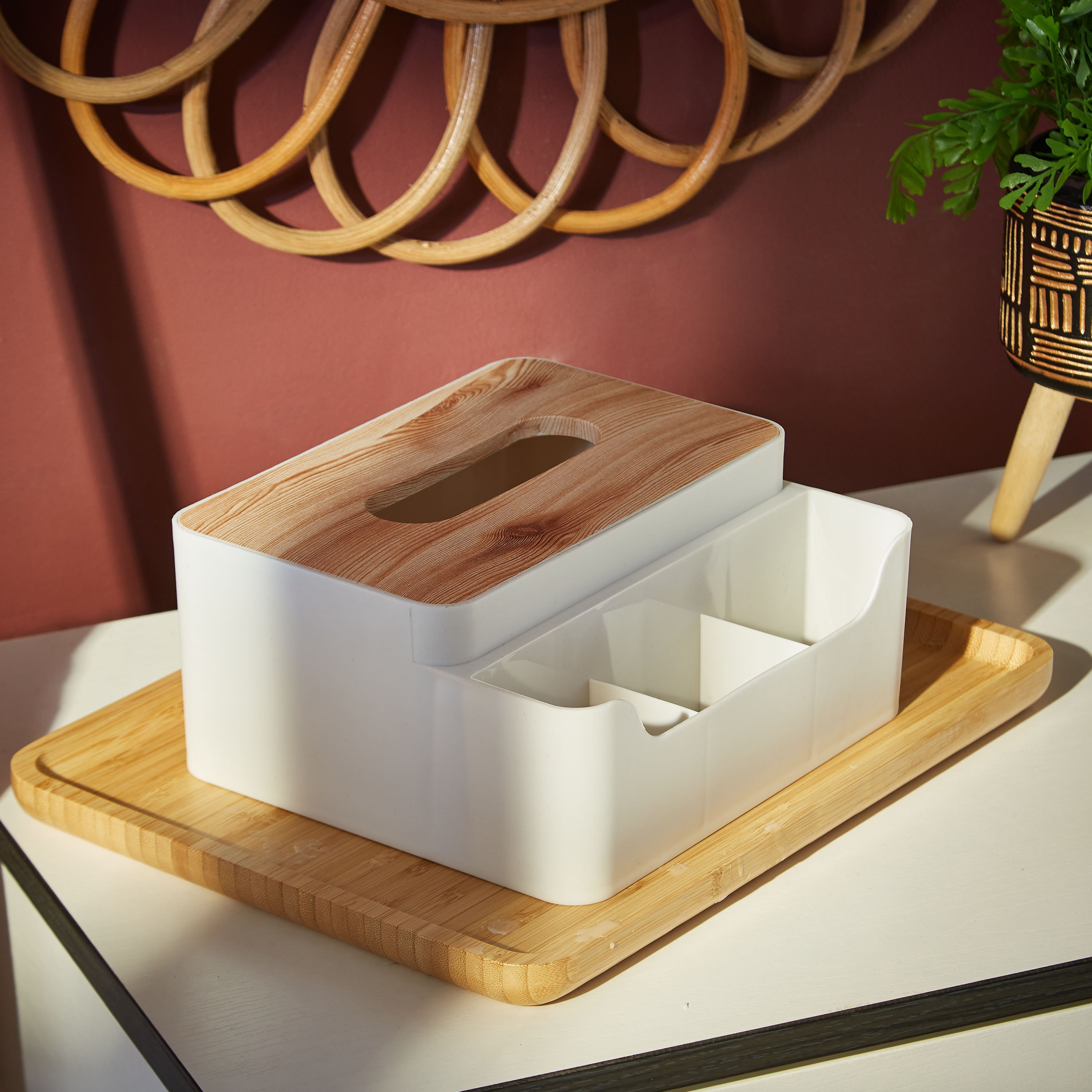 منظم خشبي مع علبة مناديل من إتش بي أس أو-hbxdecorandfurnishings-homeaccessories-novelties-image-2