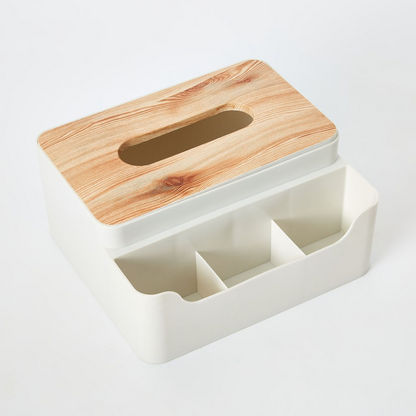HBSO Wooden Organizer with Tissue Box