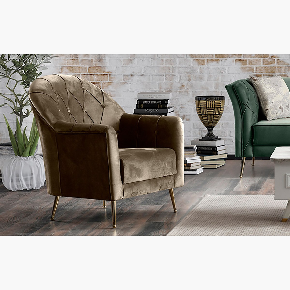 كنبة مخمليّة مقعد واحد من روشيل-hbxlivingroom-sofasandarmchairs-sofas-image-1