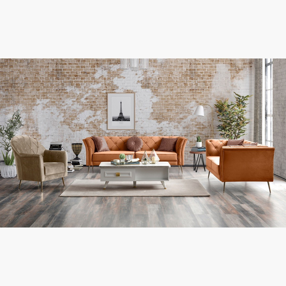 كنبة مخمليّة مقعدين مع وسادتين من روشيل-hbxlivingroom-sofasandarmchairs-sofas-image-3