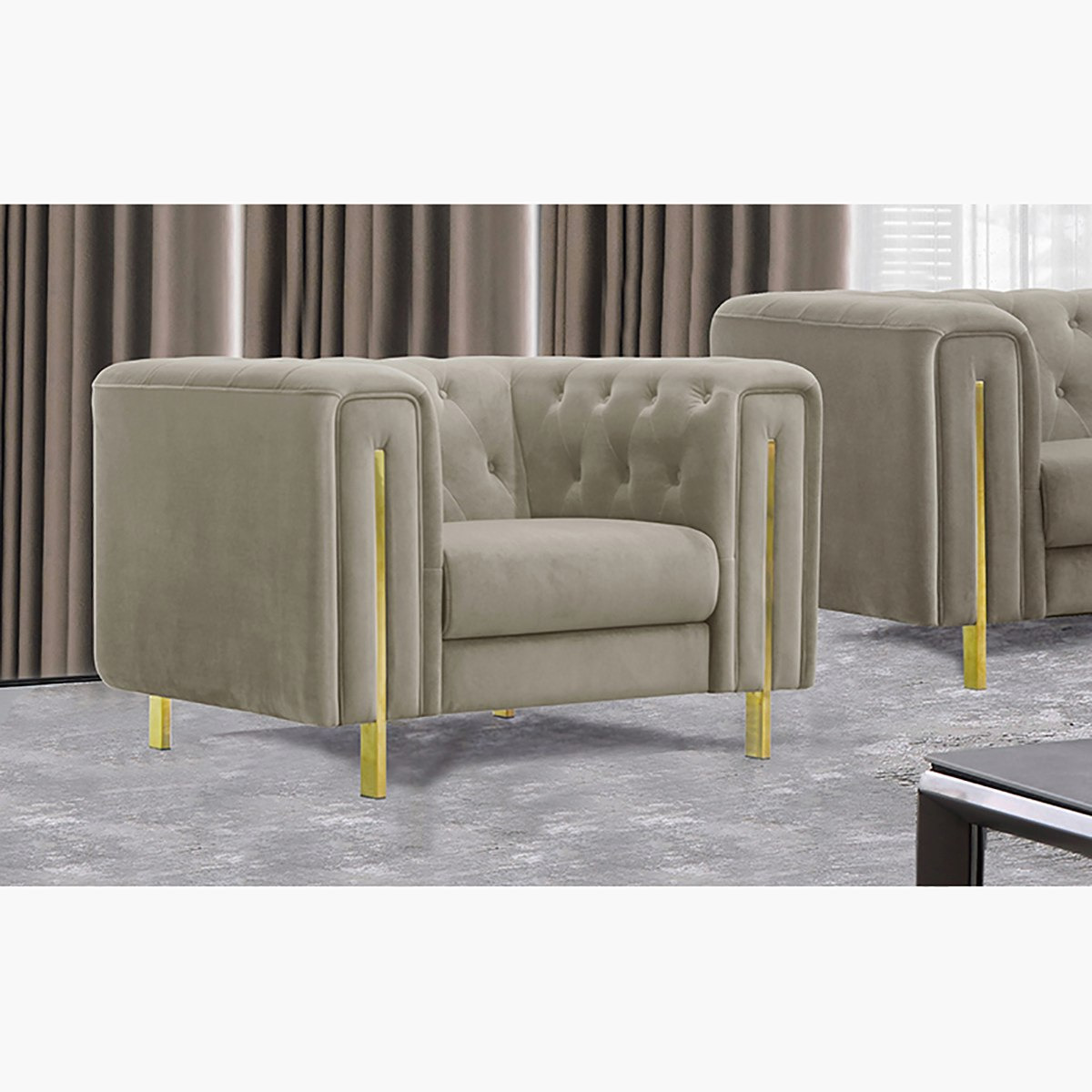 كنبة معنقدة مخملية مقعد واحد من بليزا-hbxlivingroom-sofasandarmchairs-sofas-image-1
