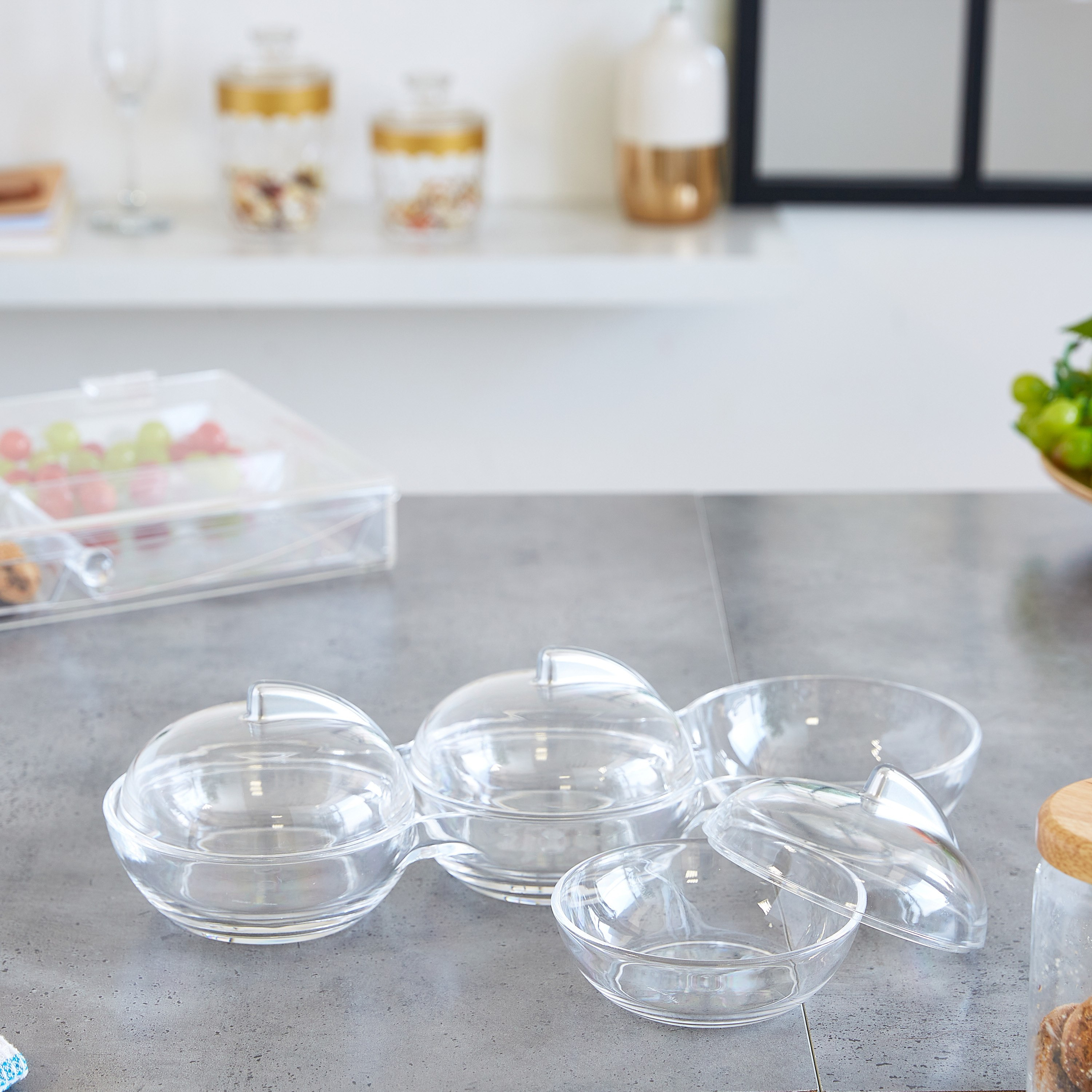 طقم أوعية حلوى أكريليك مع أغطية - 500 مل-hbxdecorandfurnishings-tabletop-serveware-image-2