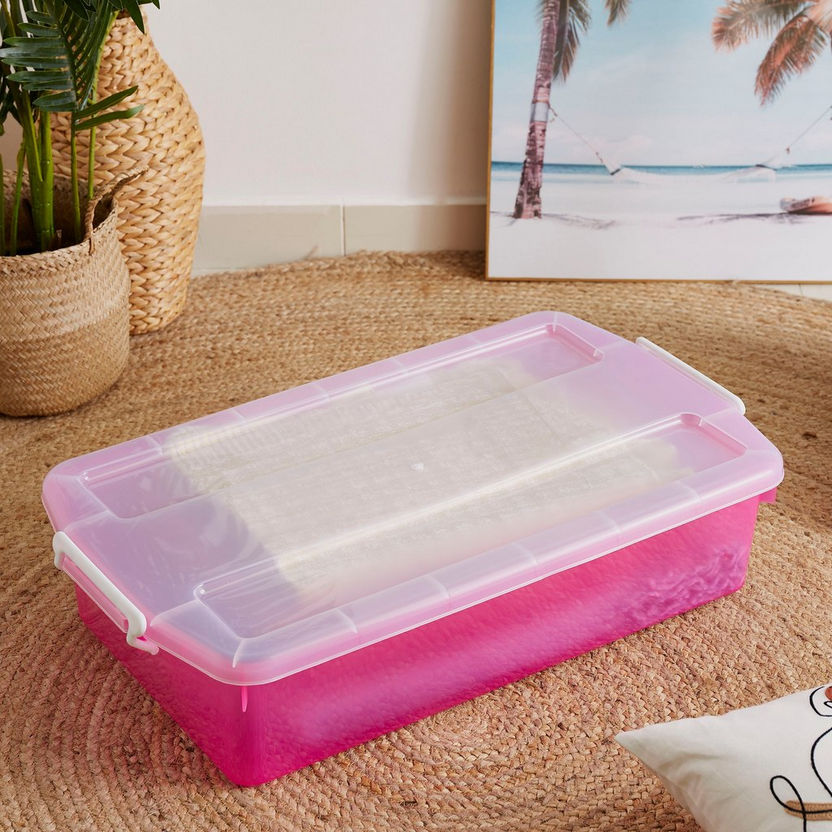 Rolling Under Bed Storage Box with Wheel and Lid - 35 L-Organisers-image-0