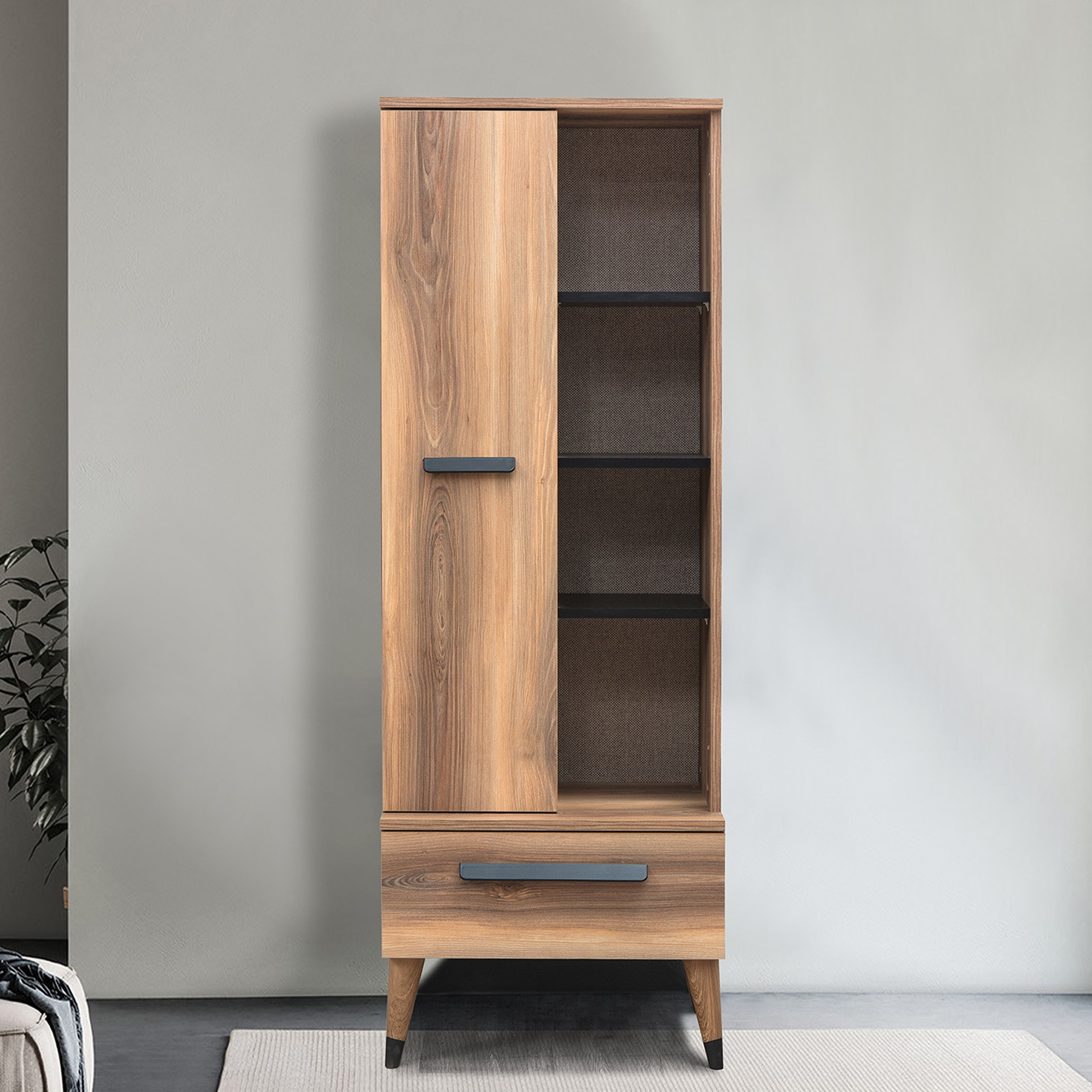 خزانة كتب بباب واحد ودرج من نيفادا-hbxfurniture-office-bookcases-image-1