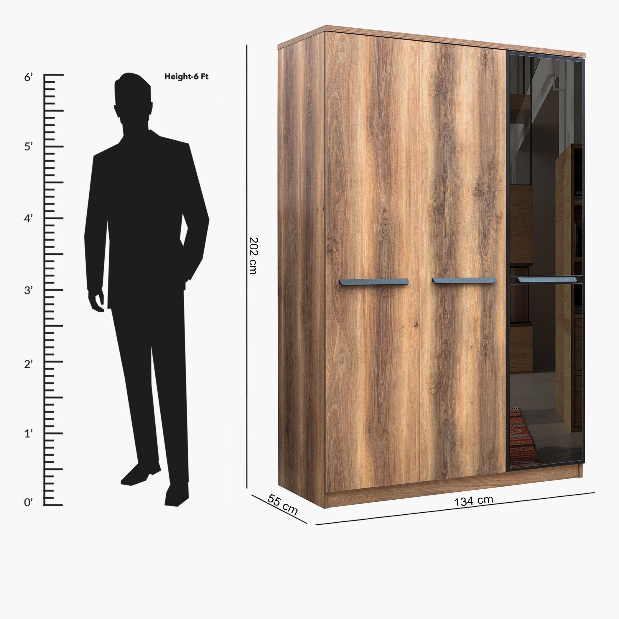 Nevada 3-Door Wardrobe-hbxfurniture-wardrobes-image-9