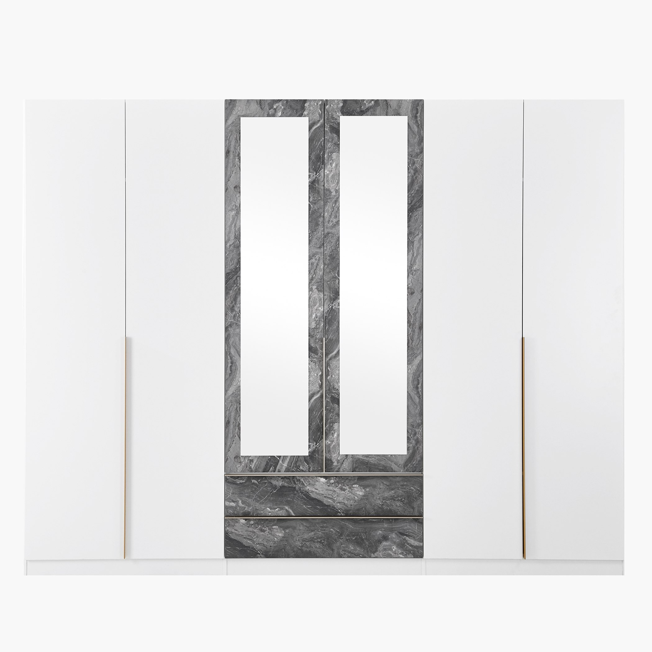 خزانة ملابس 6 أبواب ومرآتين من فوندي-hbxfurniture-wardrobes-image-1