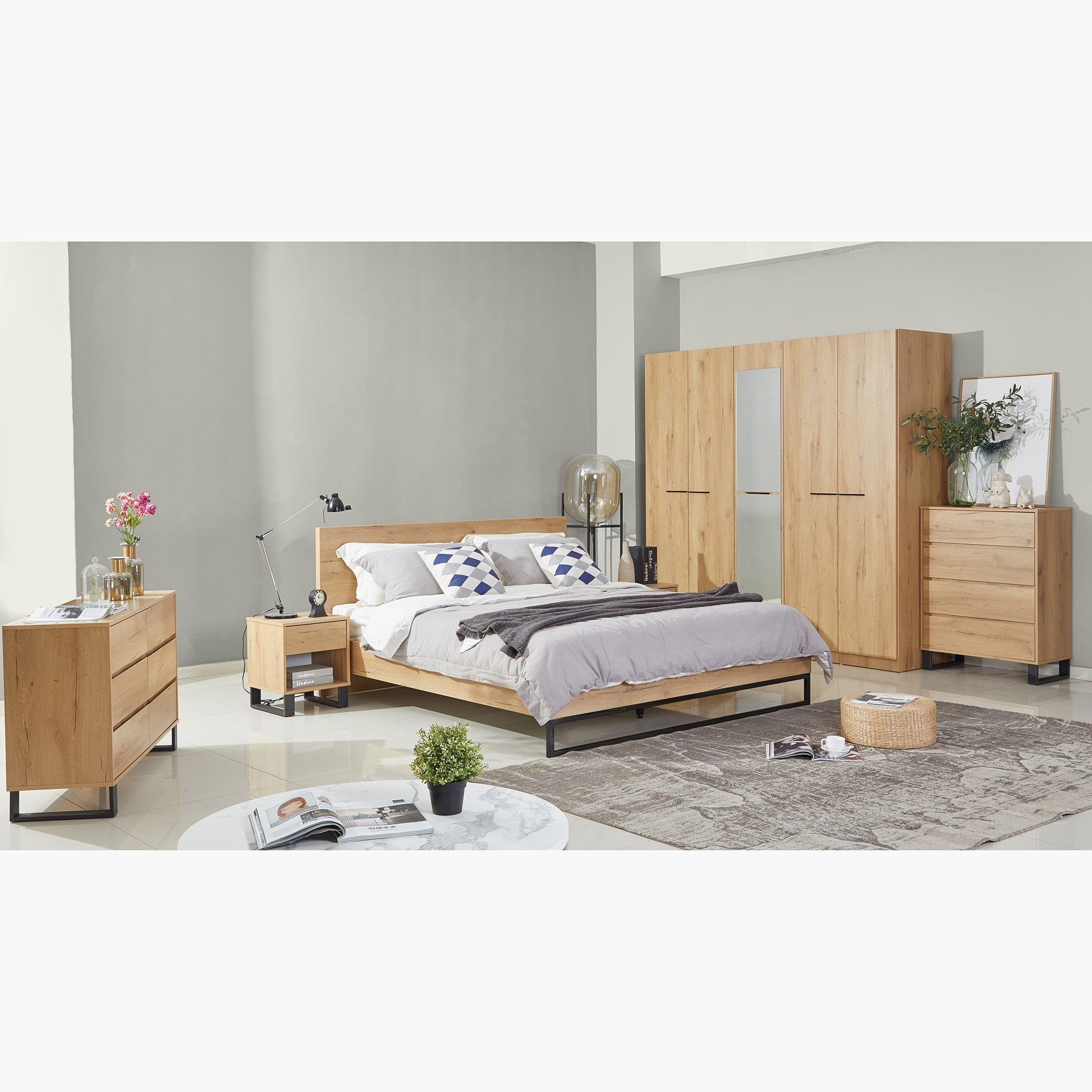 طقم غرفة نوم كينج 4 قطع من تانجو - 180x200 سم-hbxbedroom-bedsandbedsets-bedroomsets-king-image-18