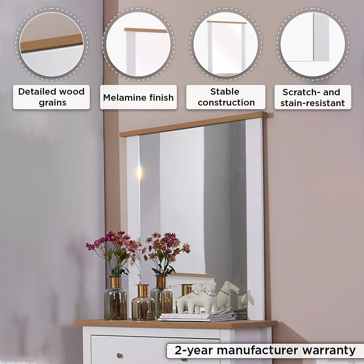 Hampton Mirror without 3-Drawer Young Dresser-hbxfurniture-kidsroom-kidsdressersandmirrors-image-4