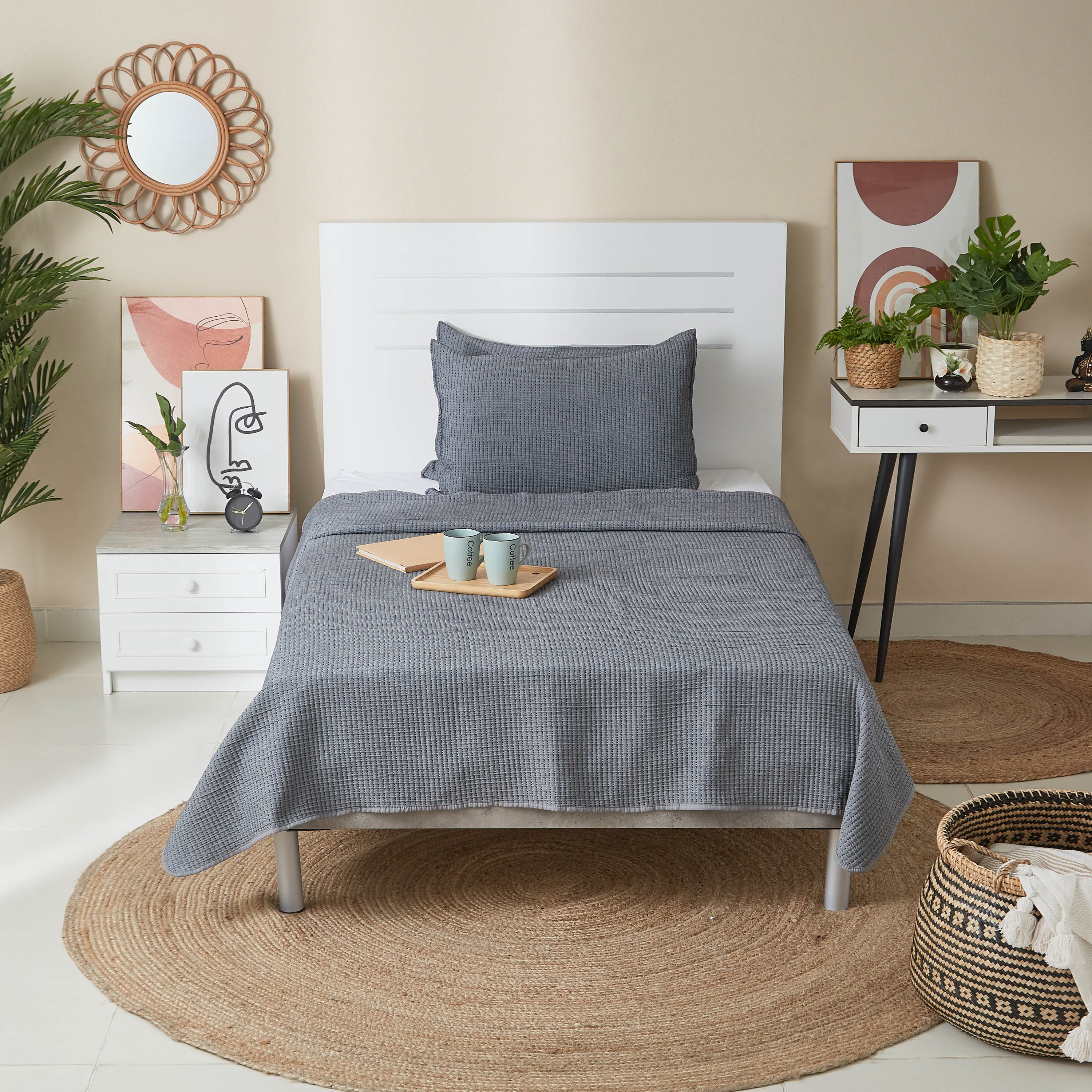 طقم لحاف مزدوج/ مفرش سرير جاكار 3 قطع من ماتيلاس- 180x260 سم-hbxdecorandfurnishings-bedding-bedspreadsandquilts-image-6