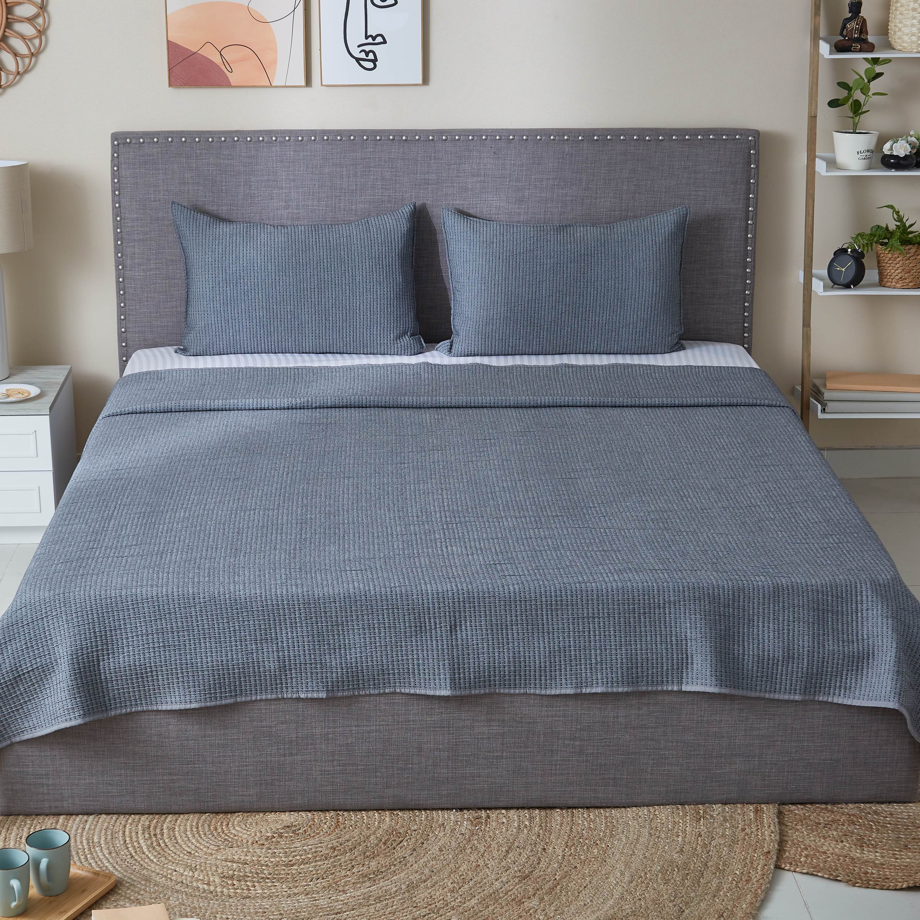 طقم مفروشات سرير كينج جاكار 3 قطع من ماتيلاس - 240x260 سم-hbxdecorandfurnishings-bedding-bedspreadsandquilts-image-1