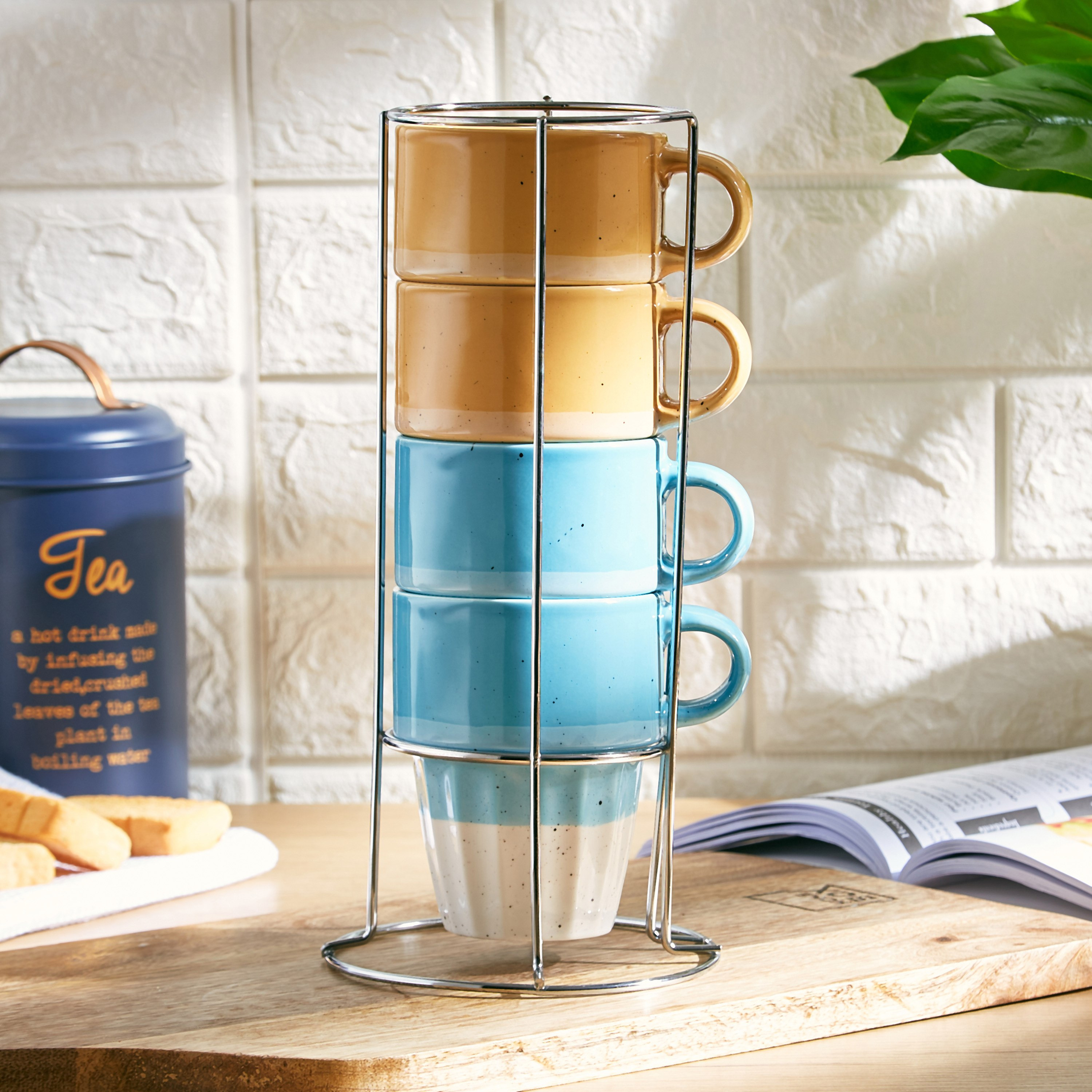 طقم مجات سيراميك قابلة للتكديس 5 قطع من جالكسيا-hbxhomeware-hbxkitchen-image-1