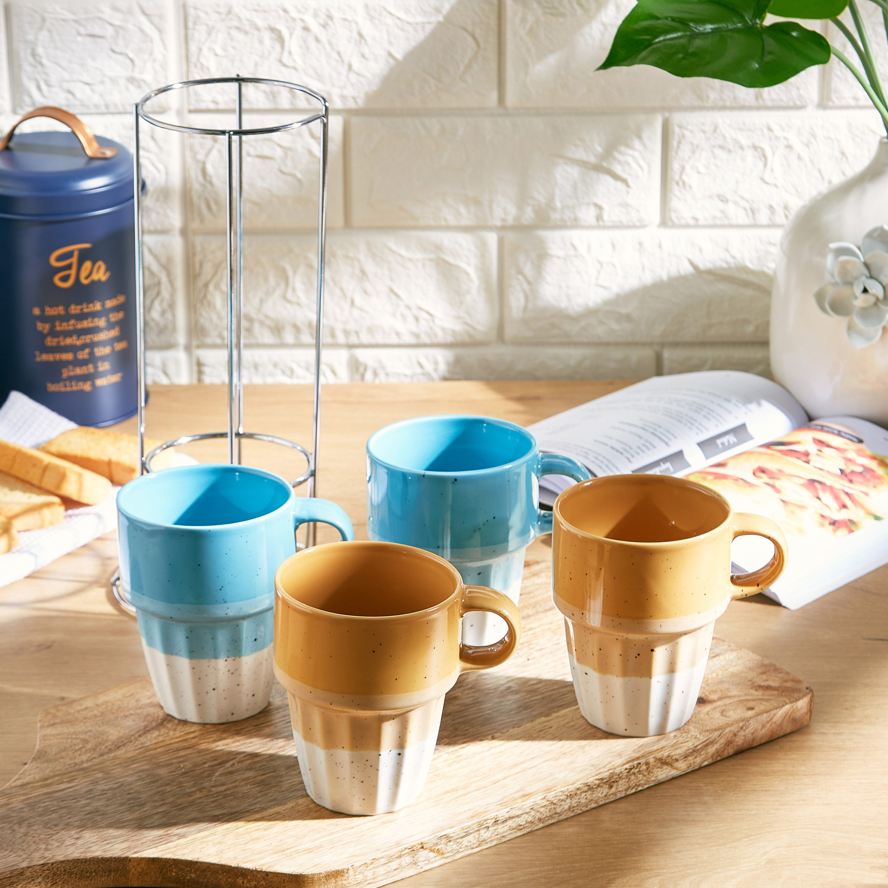 طقم مجات سيراميك قابلة للتكديس 5 قطع من جالكسيا-hbxhomeware-hbxkitchen-image-2