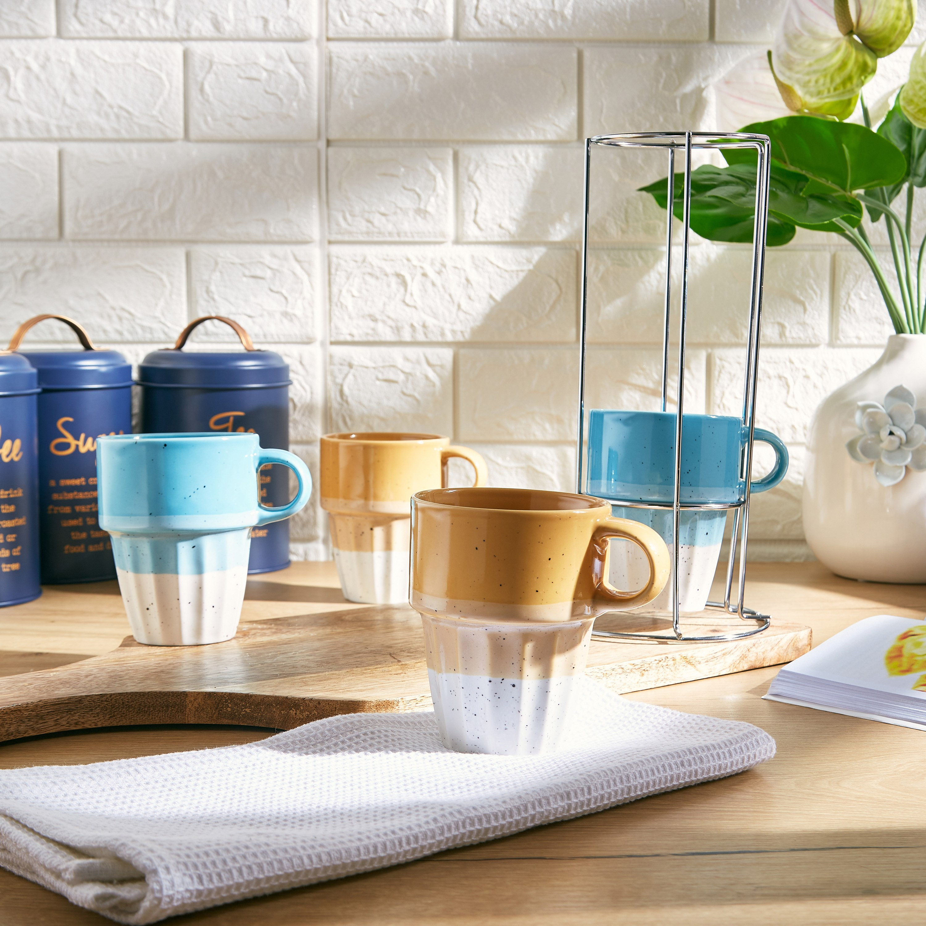 طقم مجات سيراميك قابلة للتكديس 5 قطع من جالكسيا-hbxhomeware-hbxkitchen-image-4