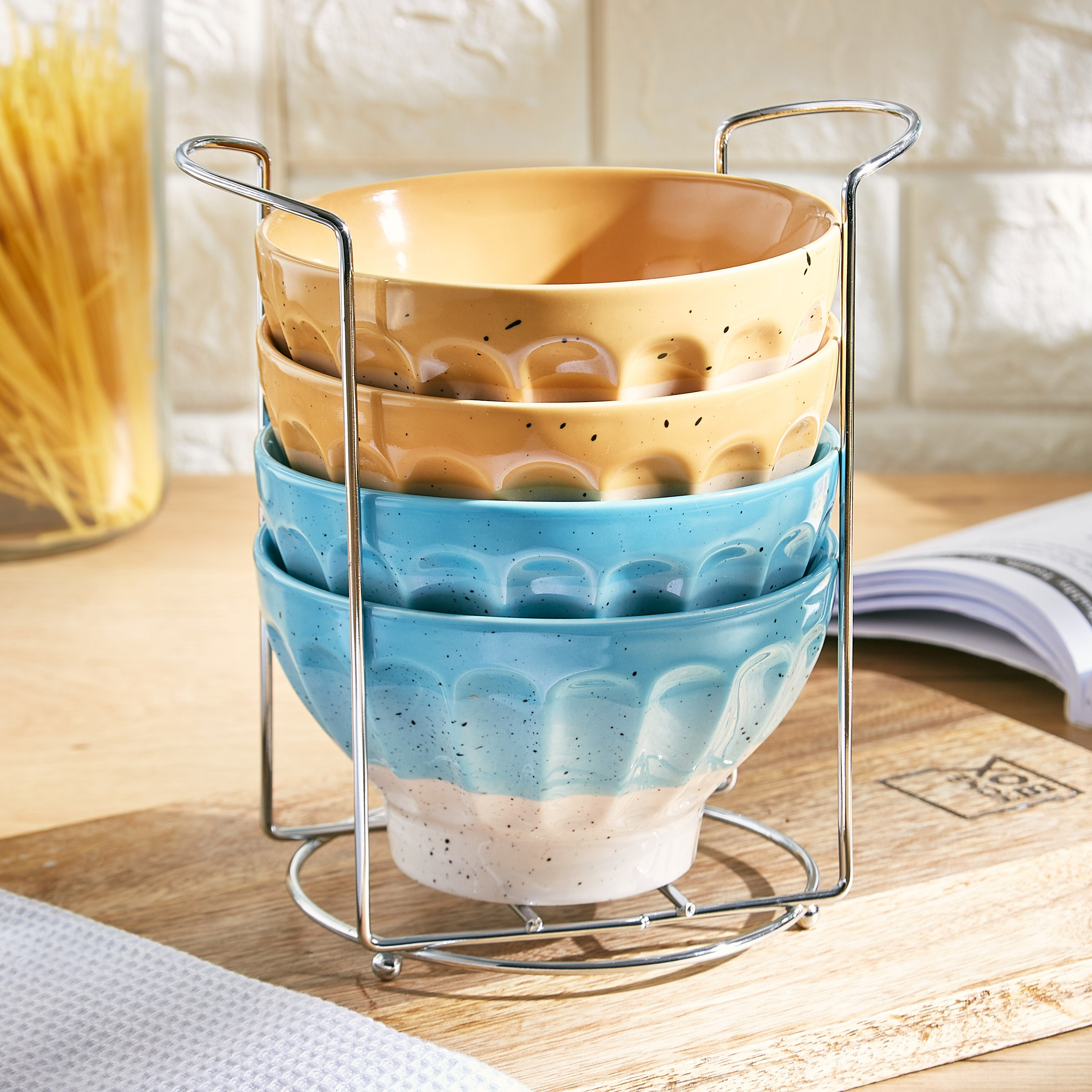 طقم أوعية سيراميك قابلة للتكديس 5 قطع من جالكسيا-hbxdecorandfurnishings-tabletop-serveware-image-1