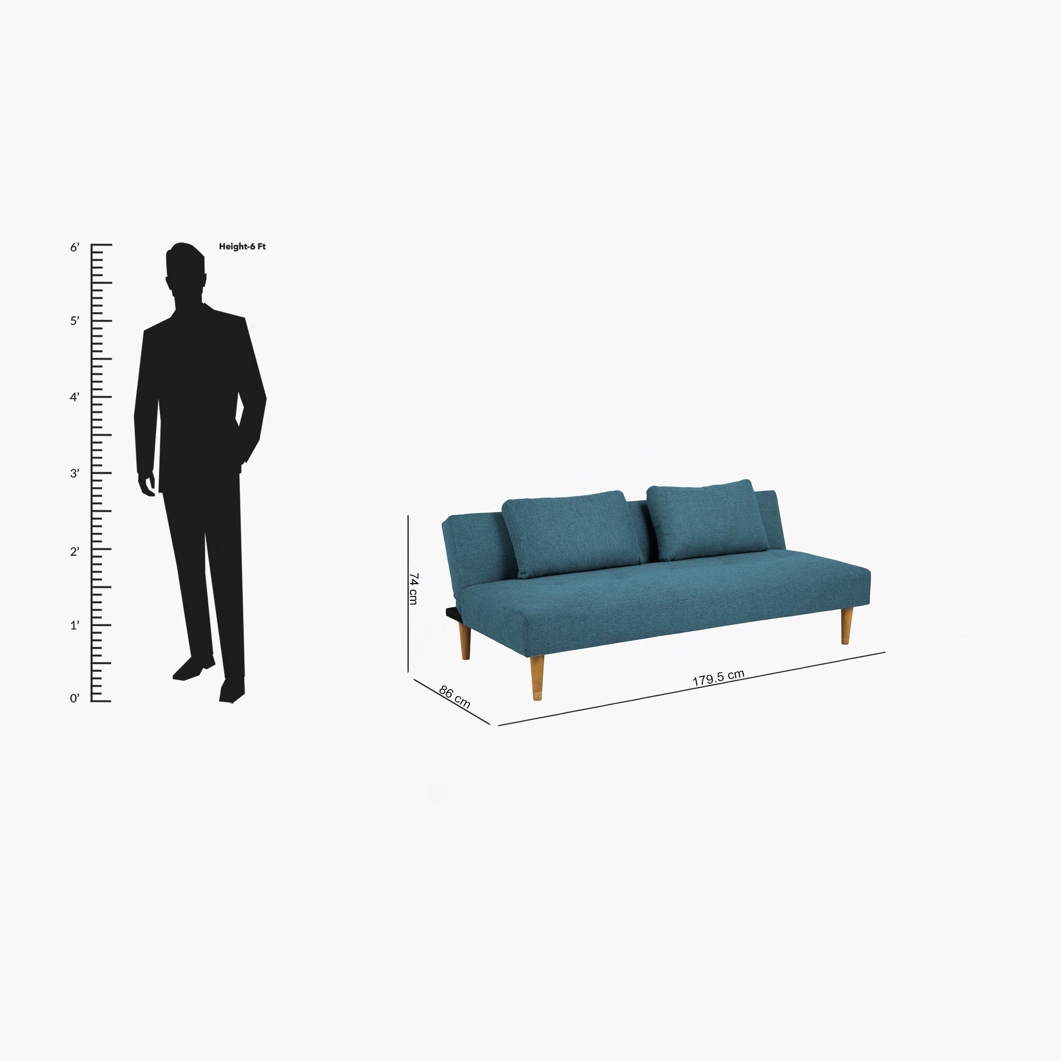 Tenley Sofa Bed with 2 Cushions-hbxlivingroom-sofasandarmchairs-sofas-image-8