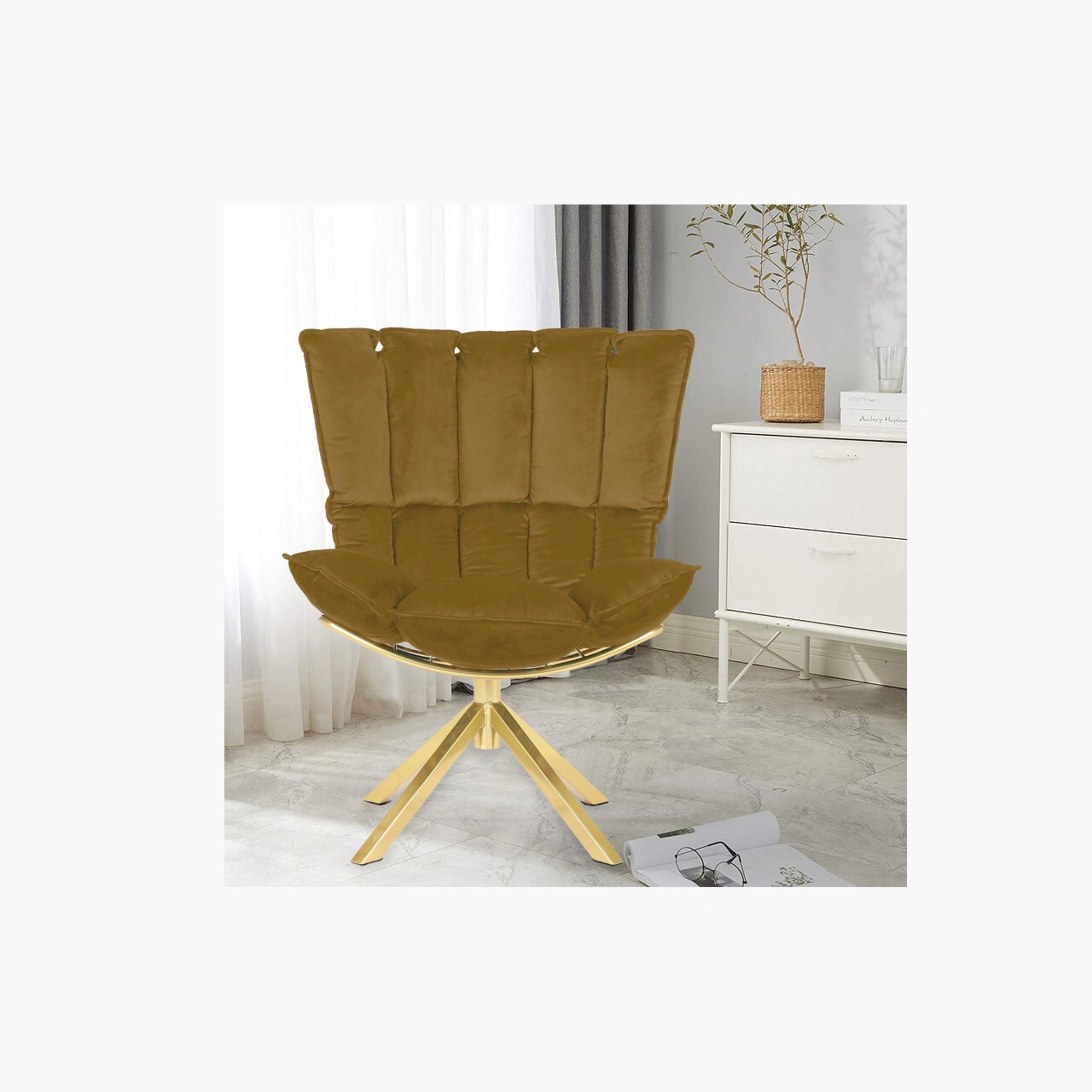 كرسي مزين مخملي من ريجانو-hbxlivingroom-sofasandarmchairs-easychairs-image-1
