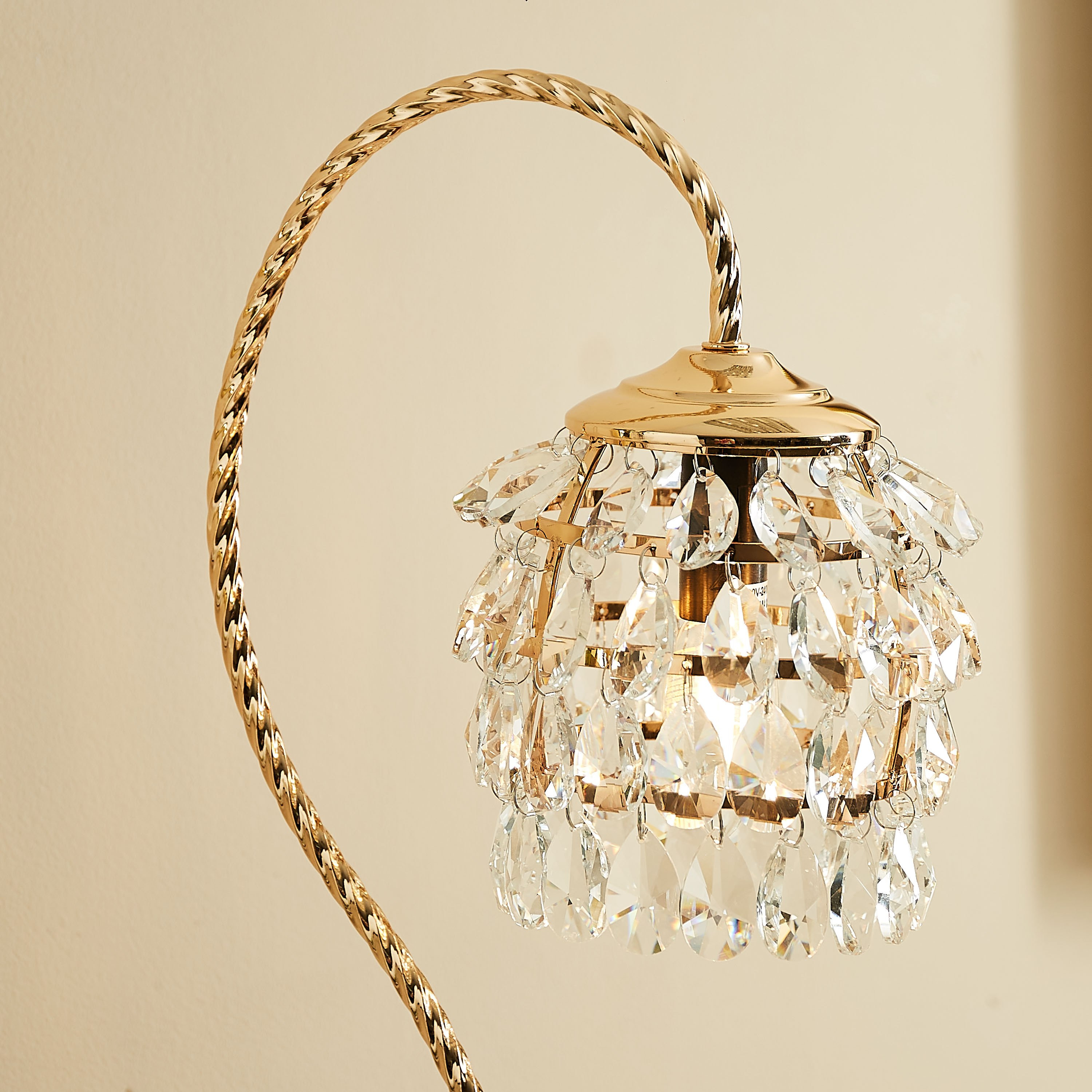 مصباح طاولة زجاج مع تعليقة كريستال مزينة من ستيلا - 28x58 سم-hbxlivingroom-lighting-tablelamps-image-3